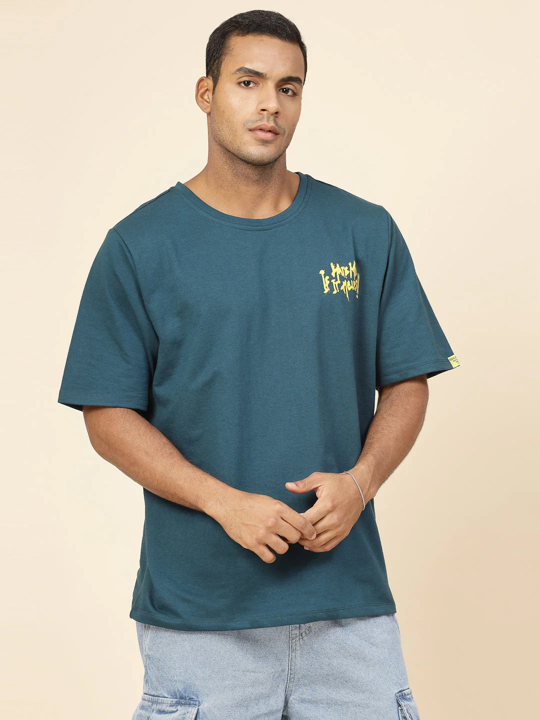 Men Mask Off Oversized Terry TShirt