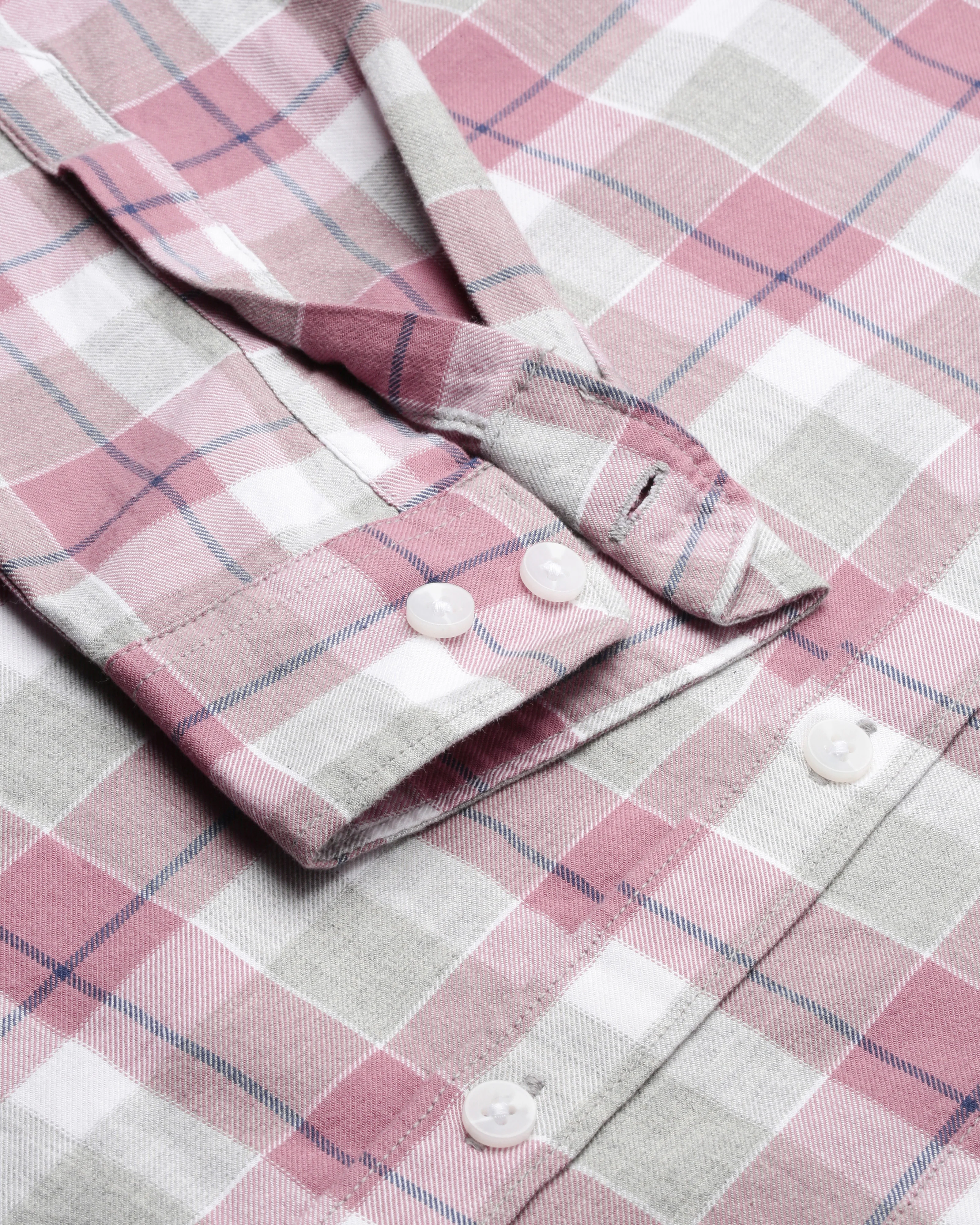 Men Mauve Cotton Slim Shirt - Image 6