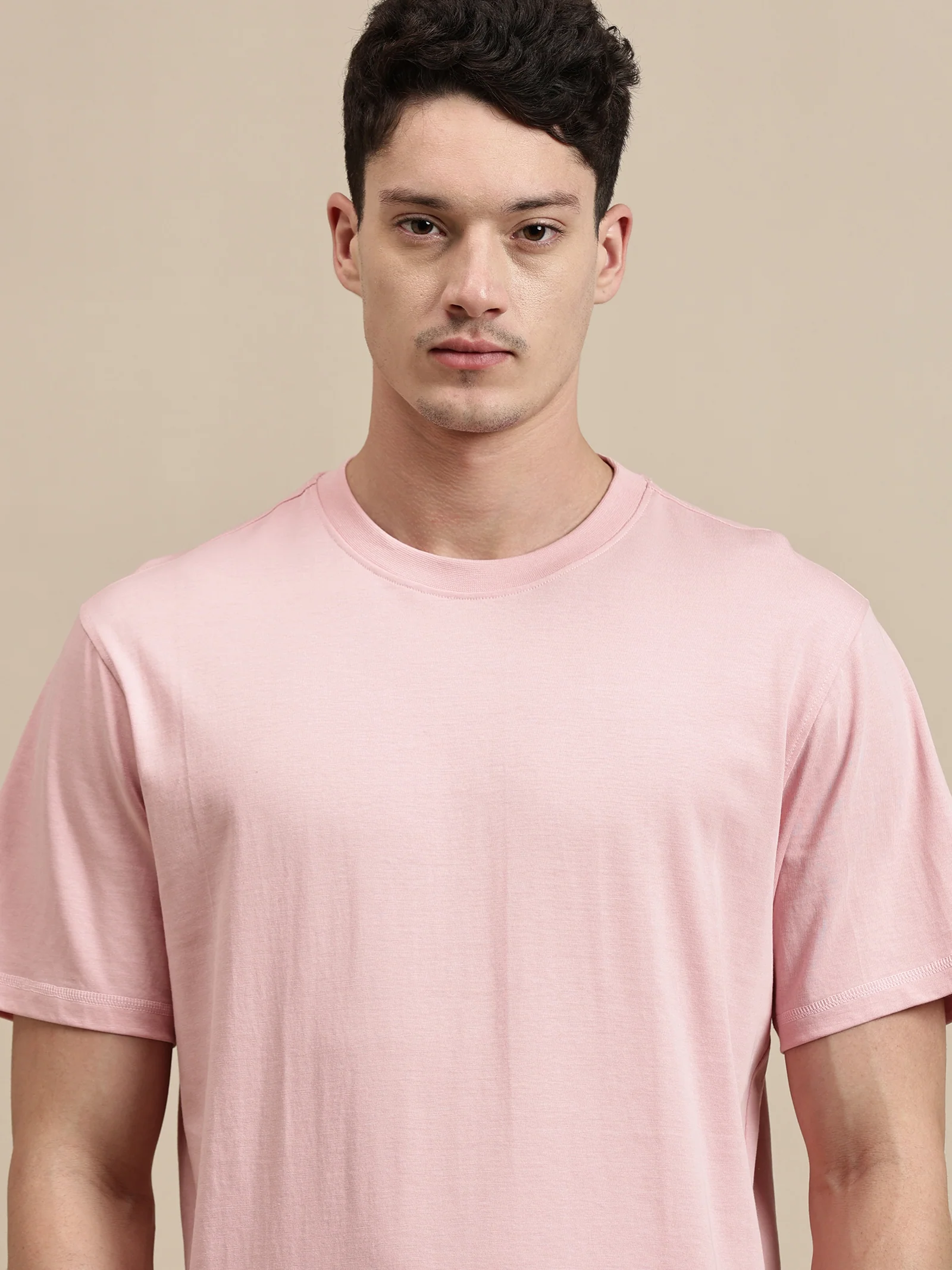 Men Mauve Half Sleeve T-Shirt - Image 4