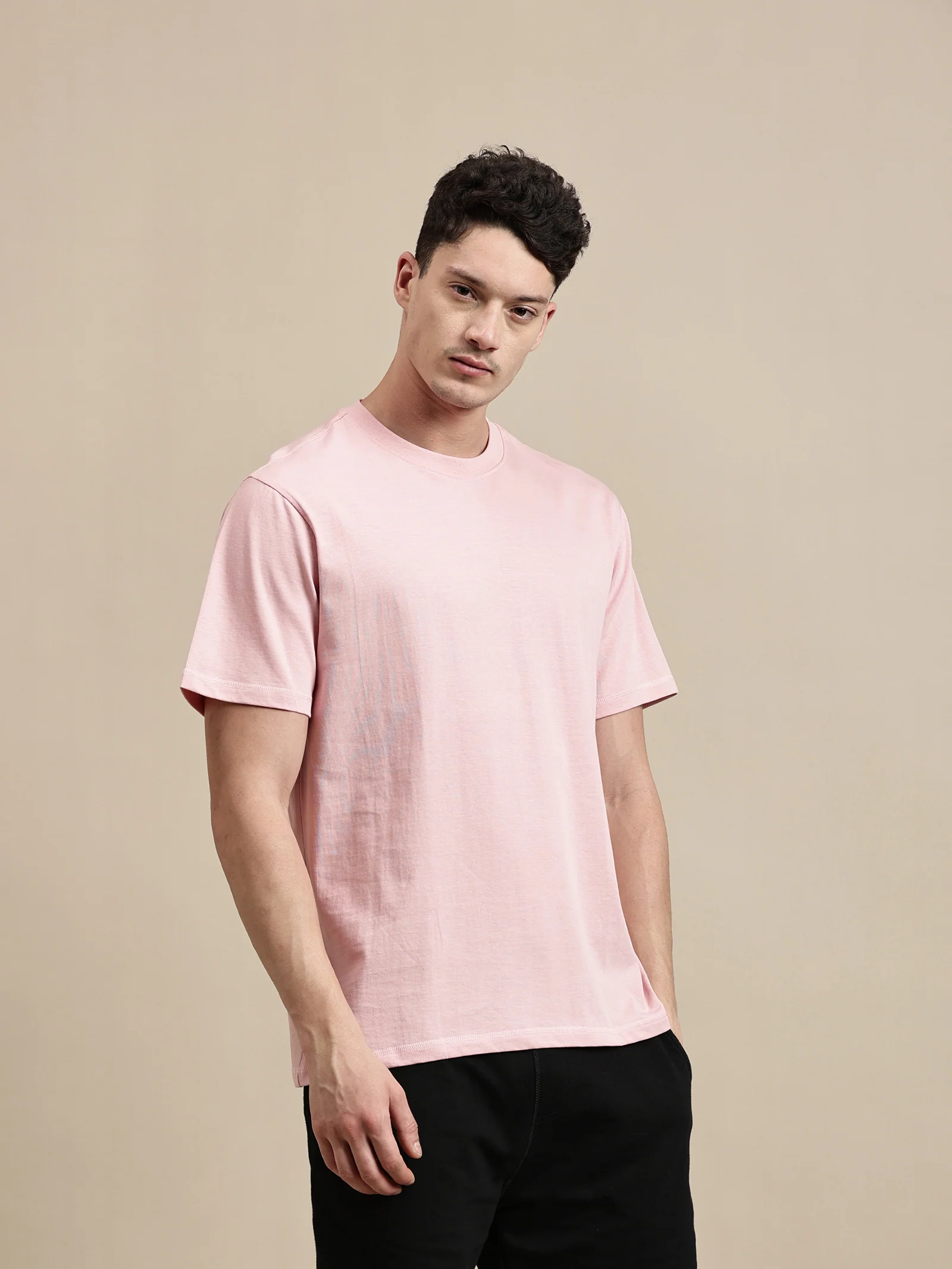 Men Mauve Half Sleeve T-Shirt - Image 6
