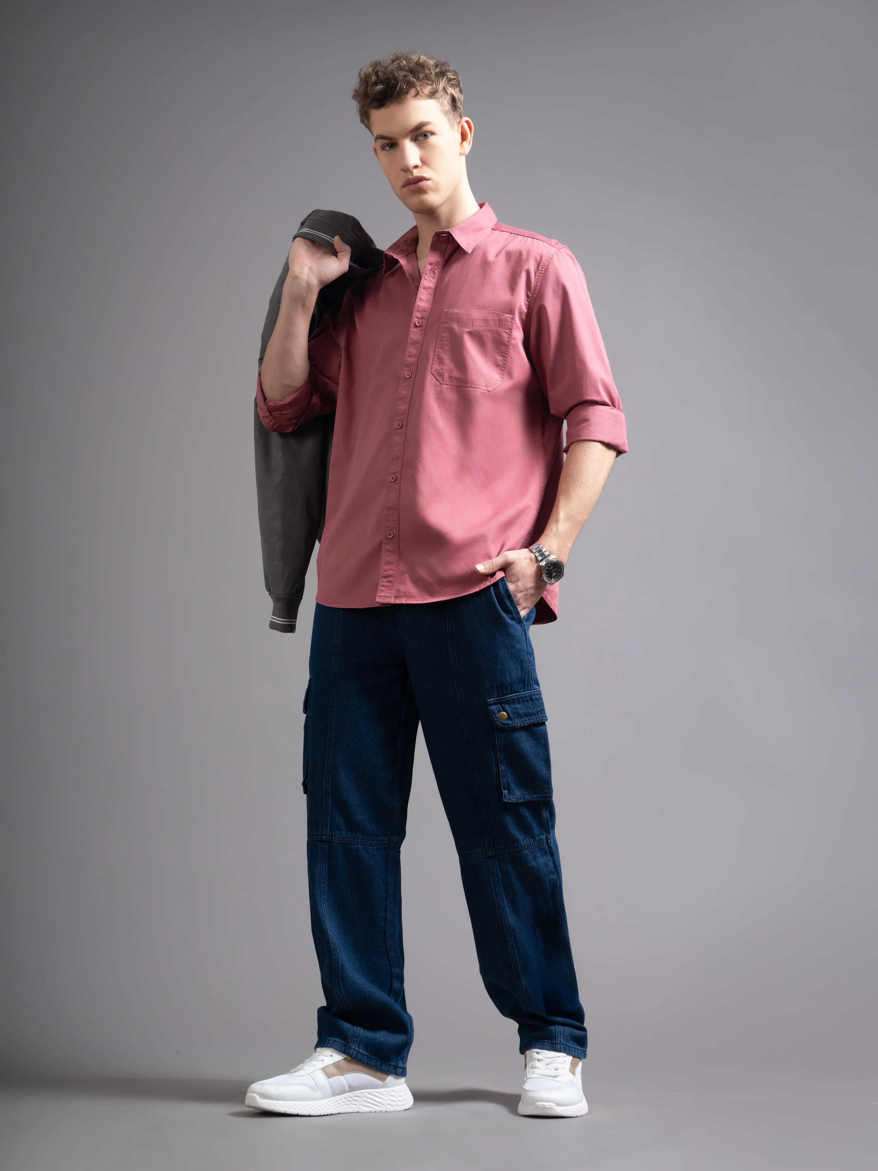 Men Mauve Twill Shirt - Image 6