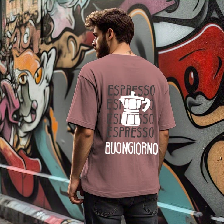 Men Mauve Typography Oversized T-Shirt - Image 2
