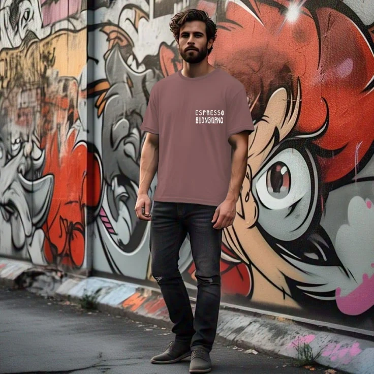 Men Mauve Typography Oversized T-Shirt - Image 4