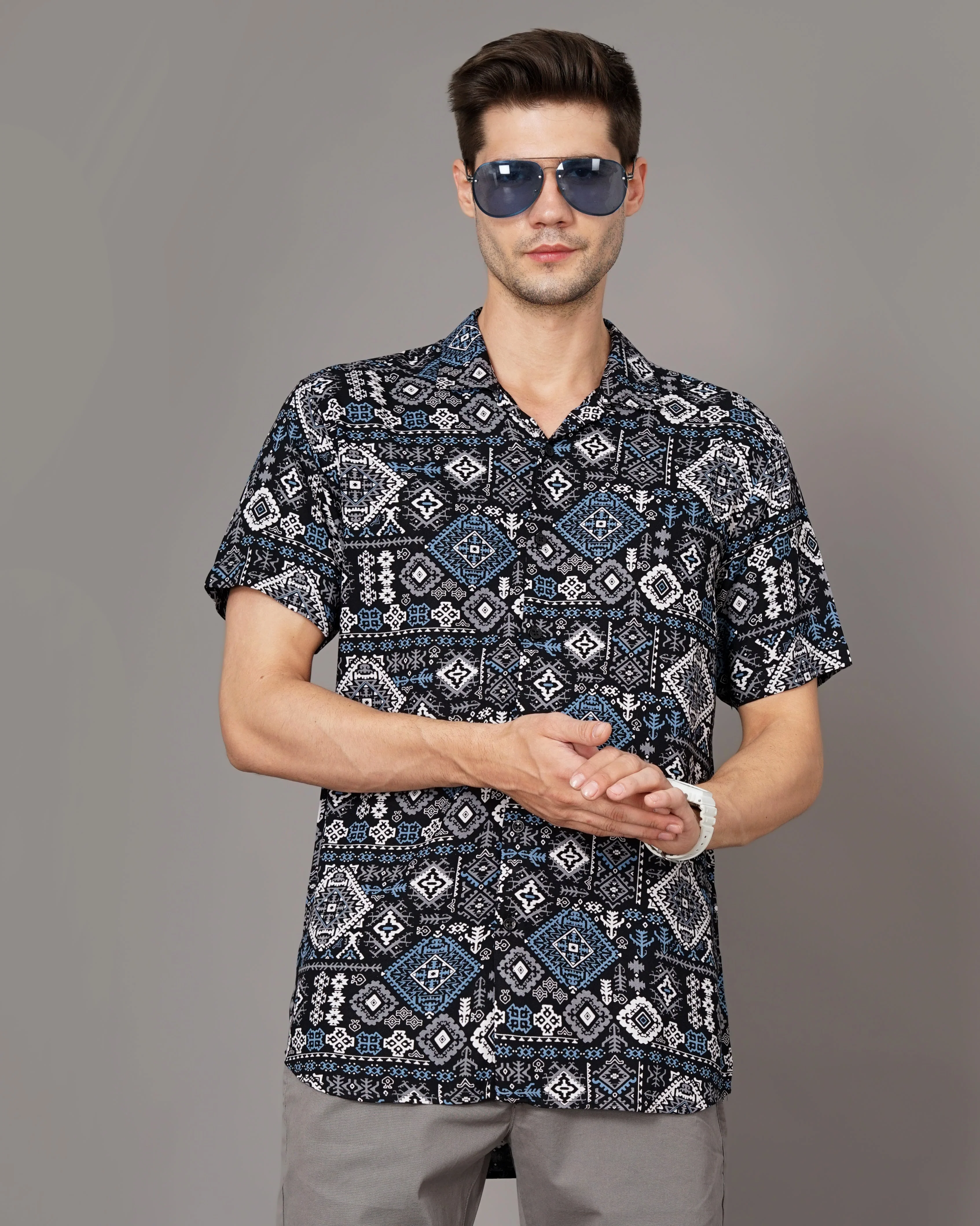 Men Mexica Black Shirt - Image 2