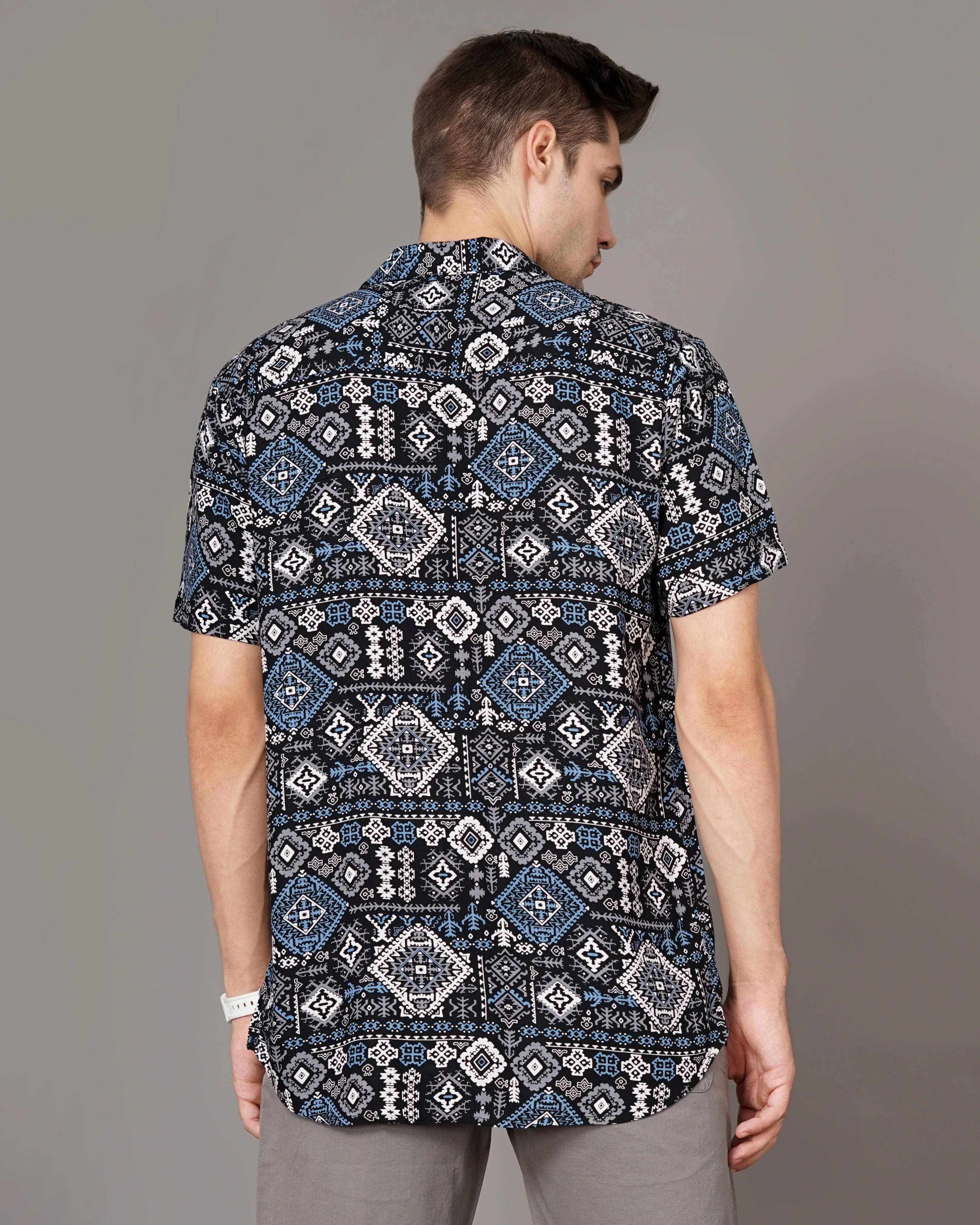 Men Mexica Black Shirt - Image 3