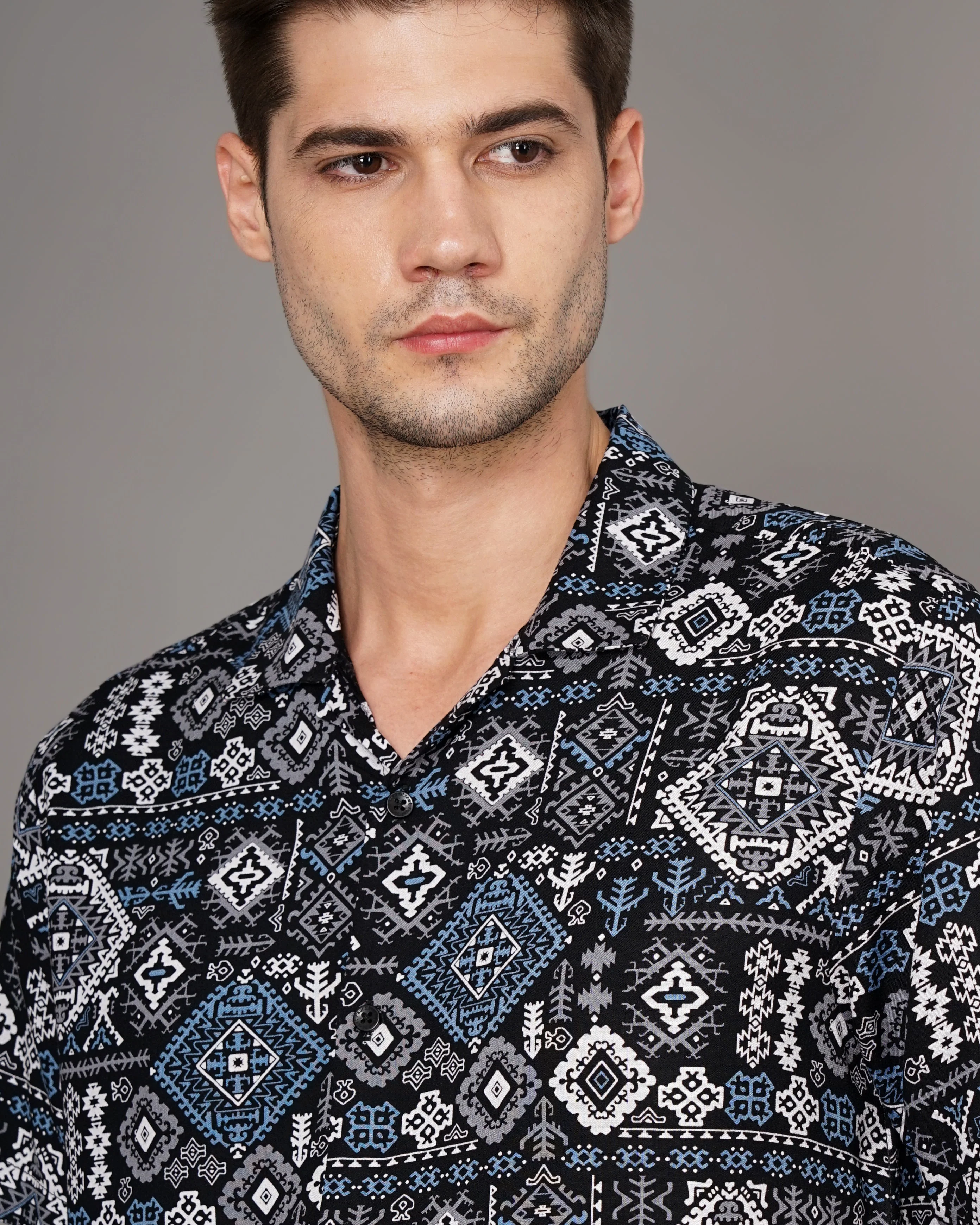 Men Mexica Black Shirt - Image 4