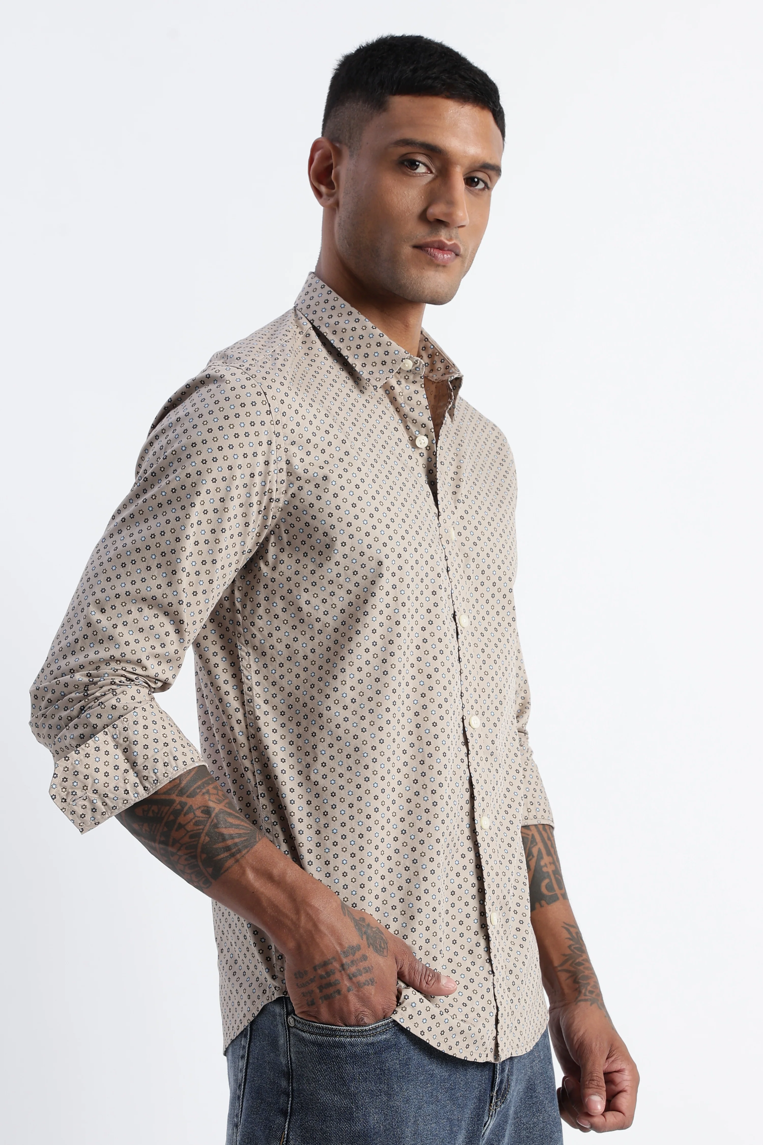 Men Micro-Print Shirt - Image 5