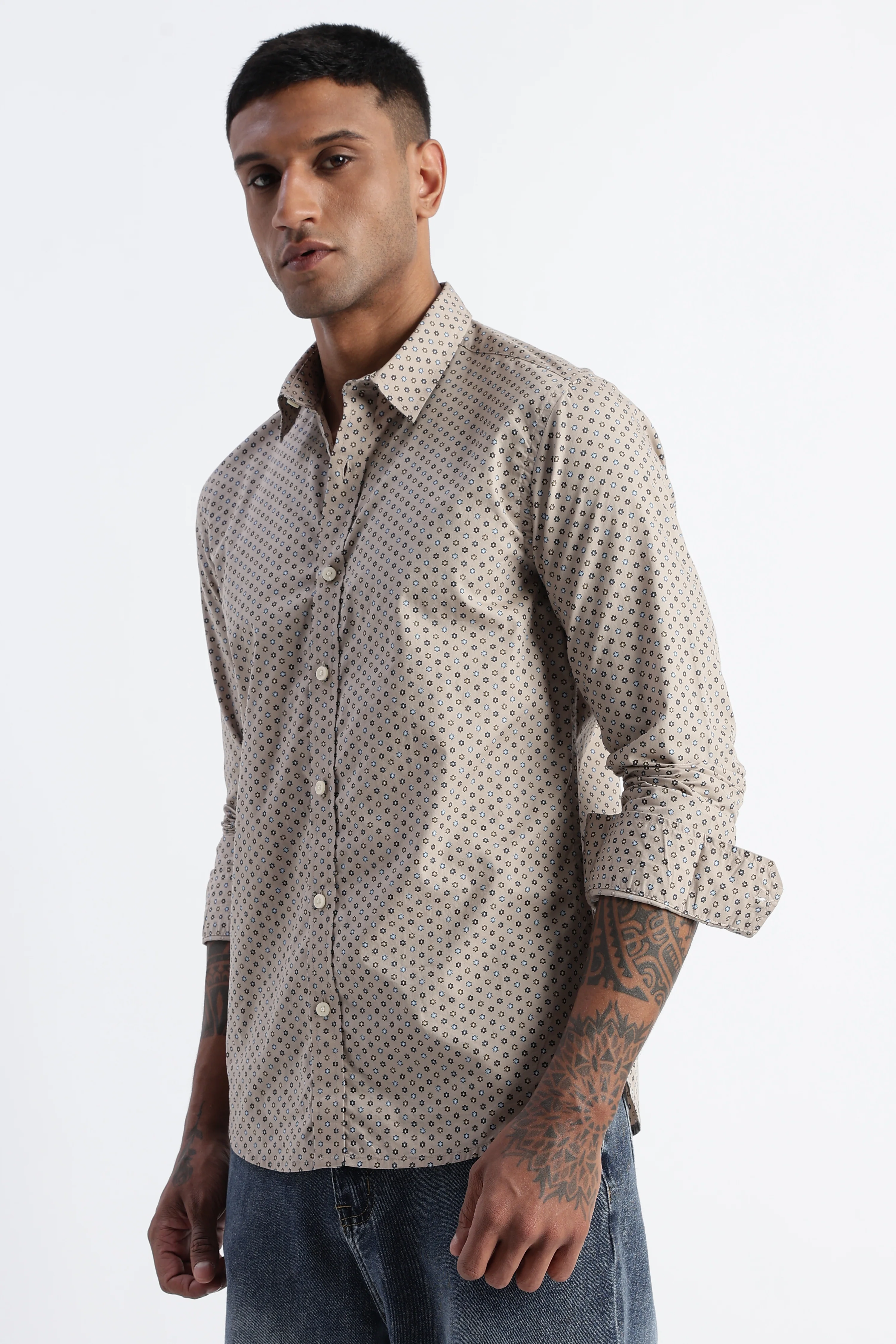 Men Micro-Print Shirt - Image 6