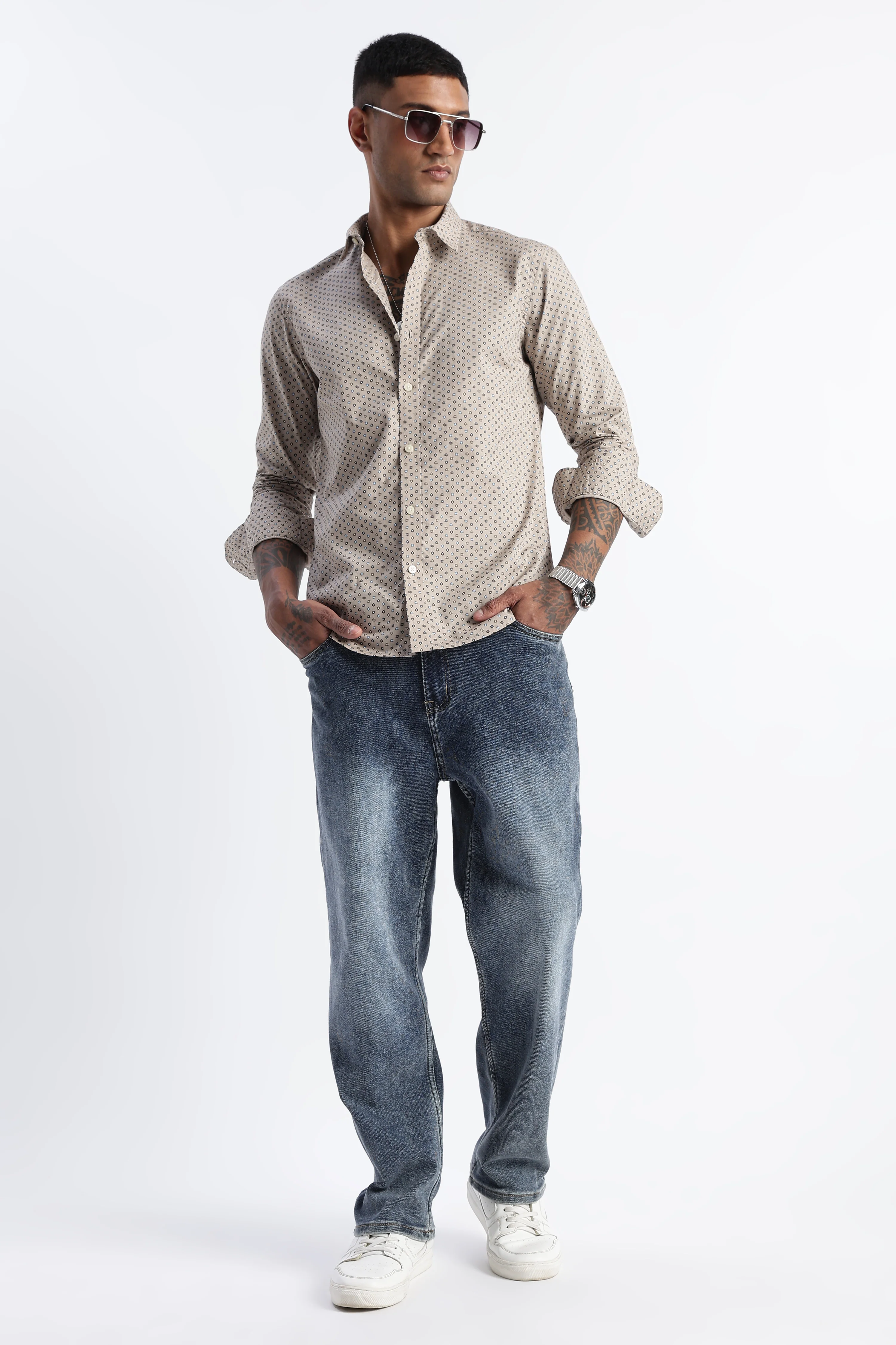 Men Micro-Print Shirt - Image 7