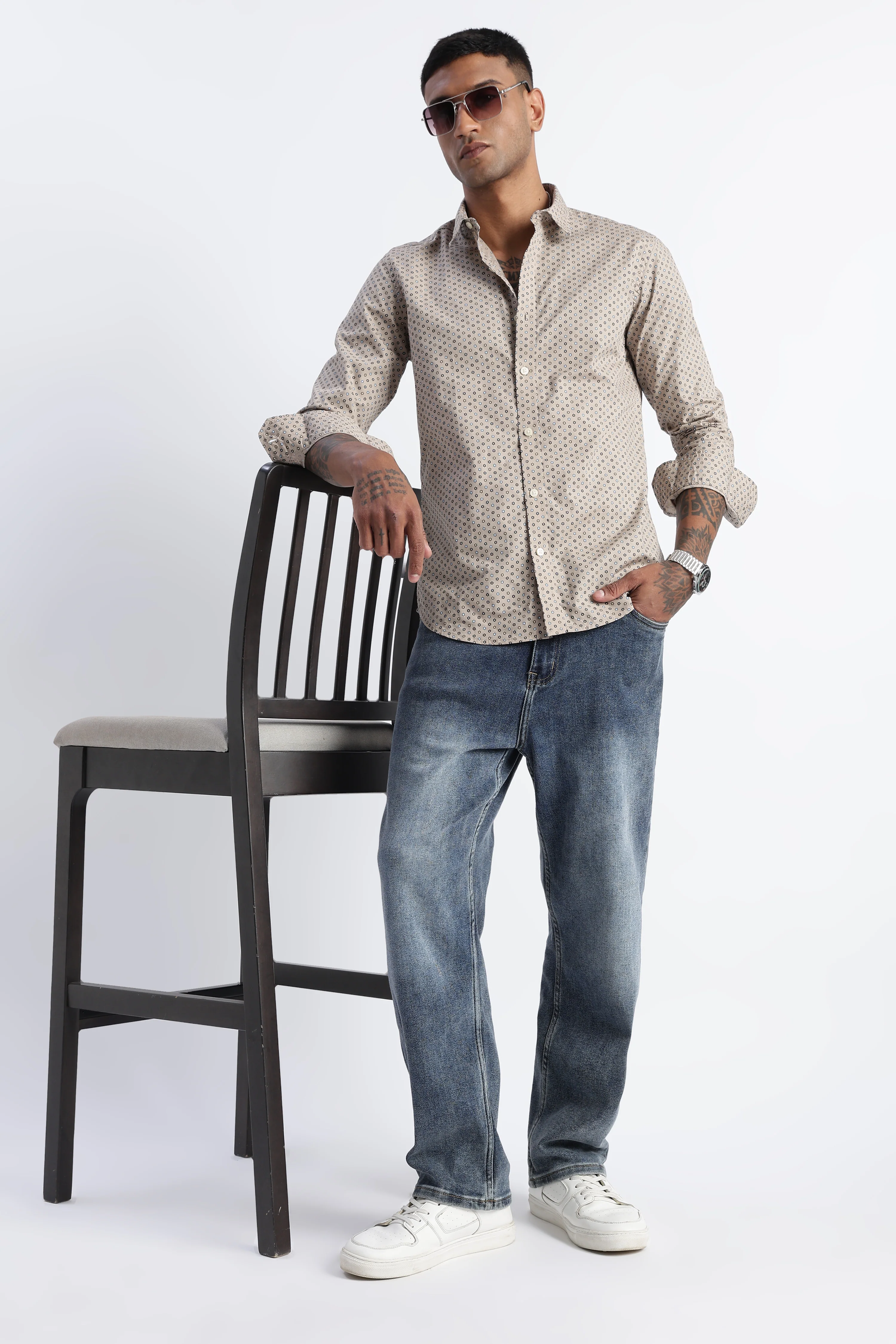 Men Micro-Print Shirt - Image 9