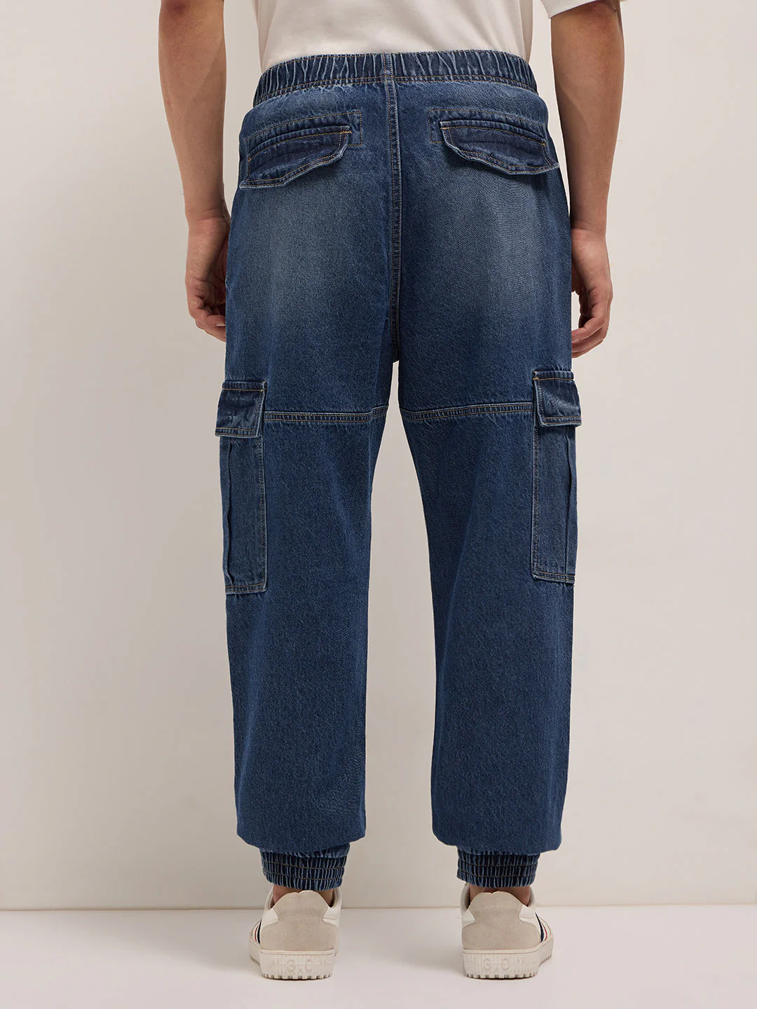 Men Mid Blue Baggy Fit Jogger-Style jean - Image 2