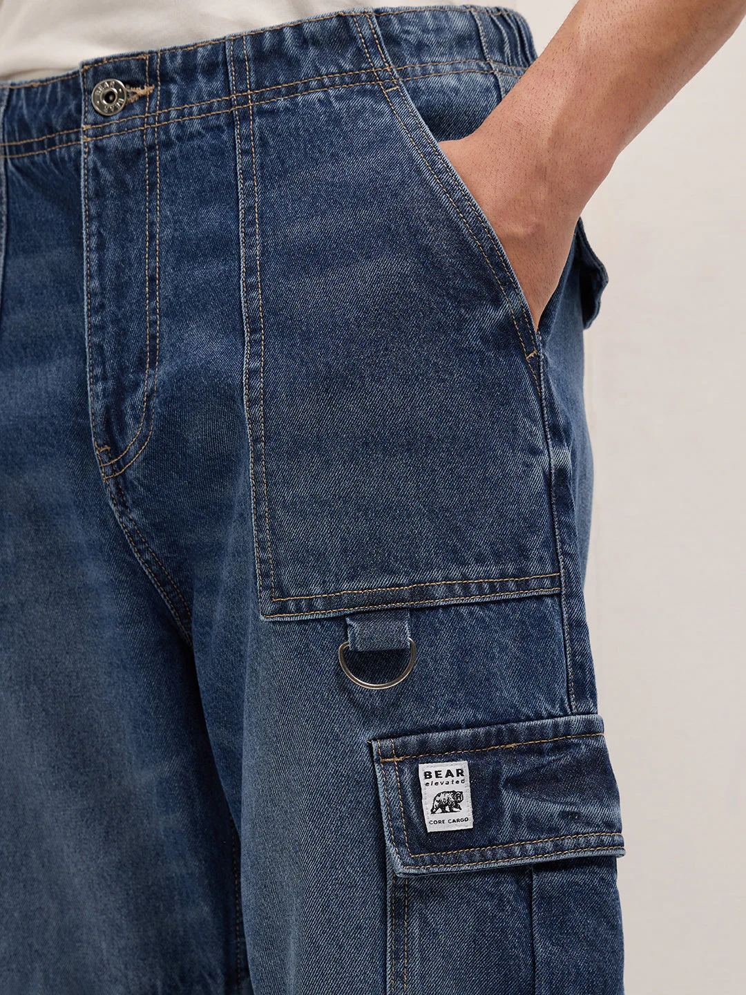 Men Mid Blue Baggy Fit Jogger-Style jean - Image 5