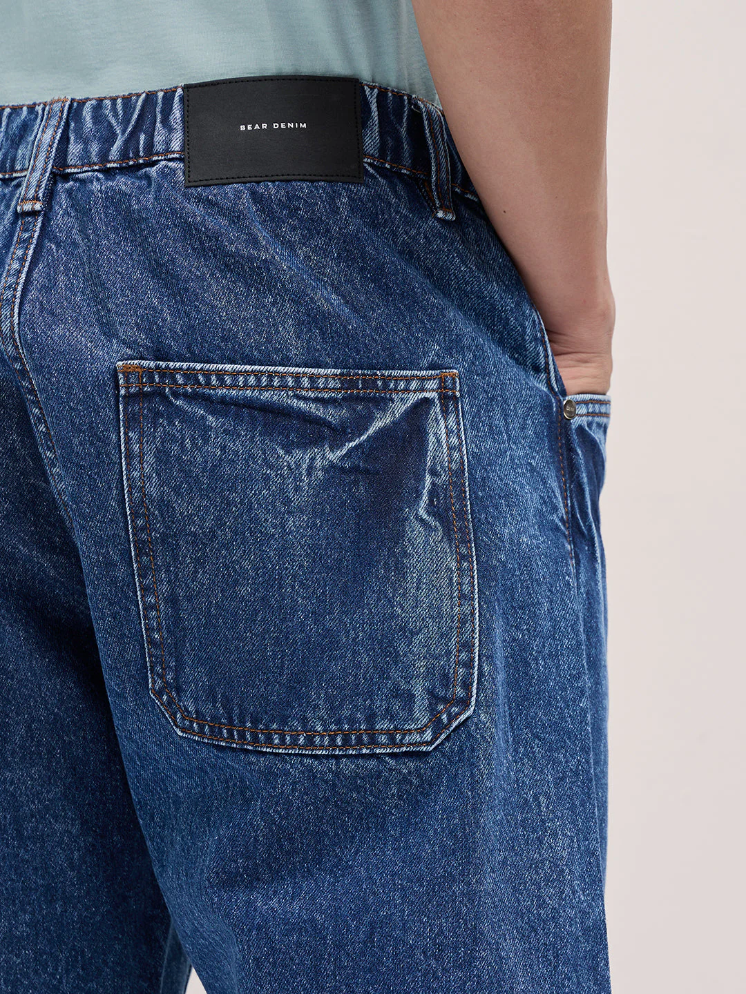 Men Mid Blue Mid-Rise Elasticated Waist Jeans - Image 6