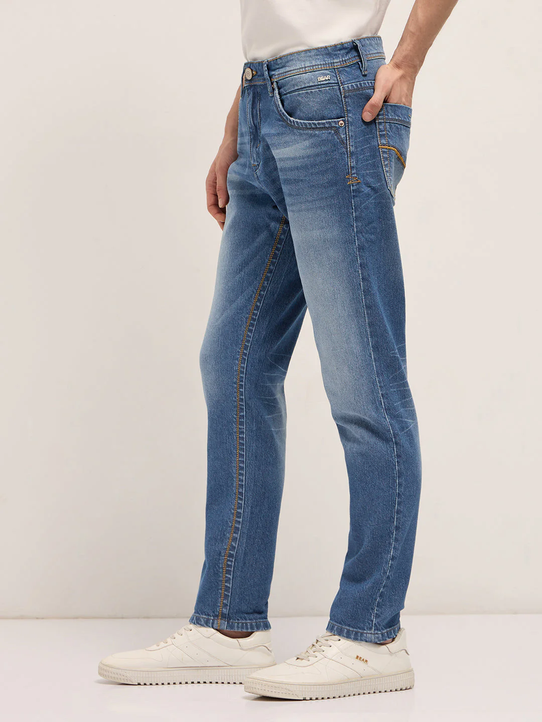 Men Mid Blue Mid-Rise Slim Fit Jeans - Image 3