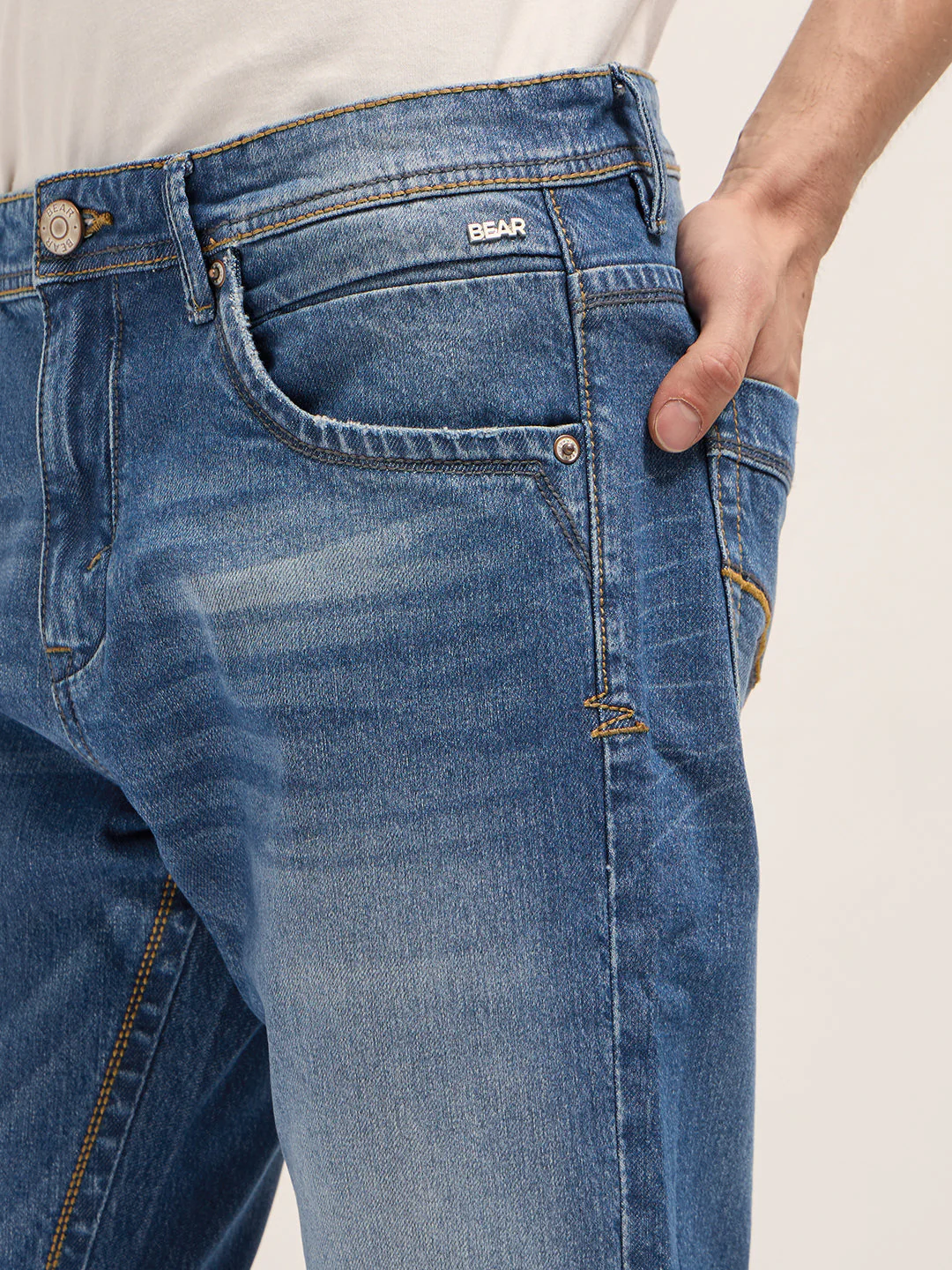 Men Mid Blue Mid-Rise Slim Fit Jeans - Image 5