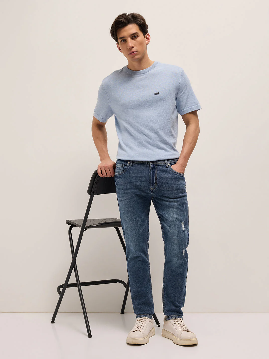 Men Mid Blue Mid-Rise Slim Fit Jeans - Image 4