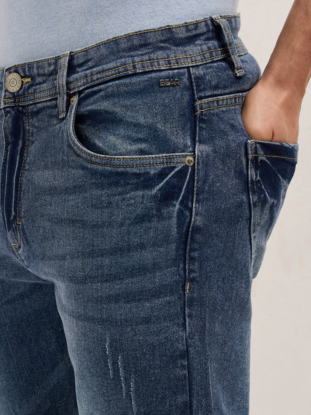 Men Mid Blue Mid-Rise Slim Fit Jeans - Image 5