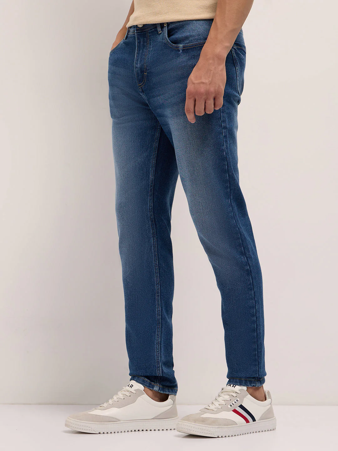 Men Mid Blue Mid-Rise Slim Fit Jeans - Image 3