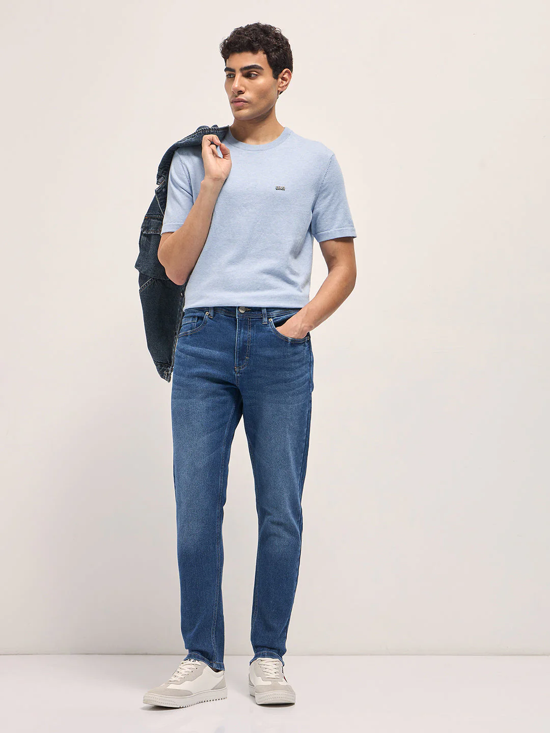 Men Mid Blue Mid-Rise Slim Fit Jeans - Image 4