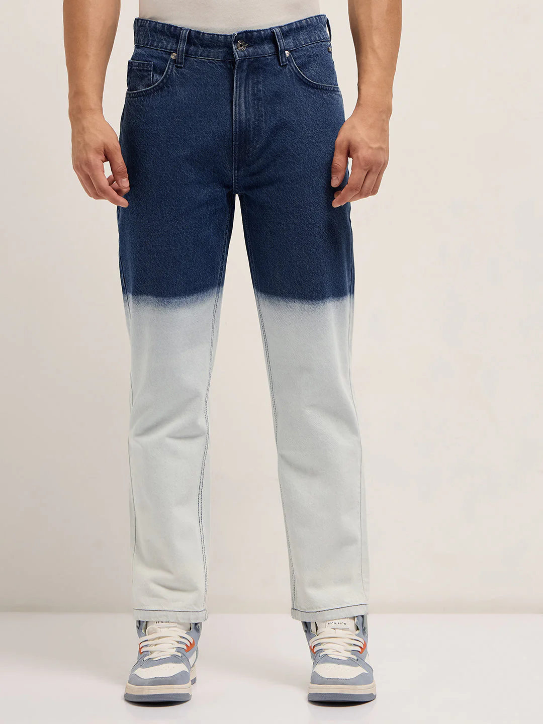 Men Mid Blue Mid-Rise Straight Fit Jeans - Image 6