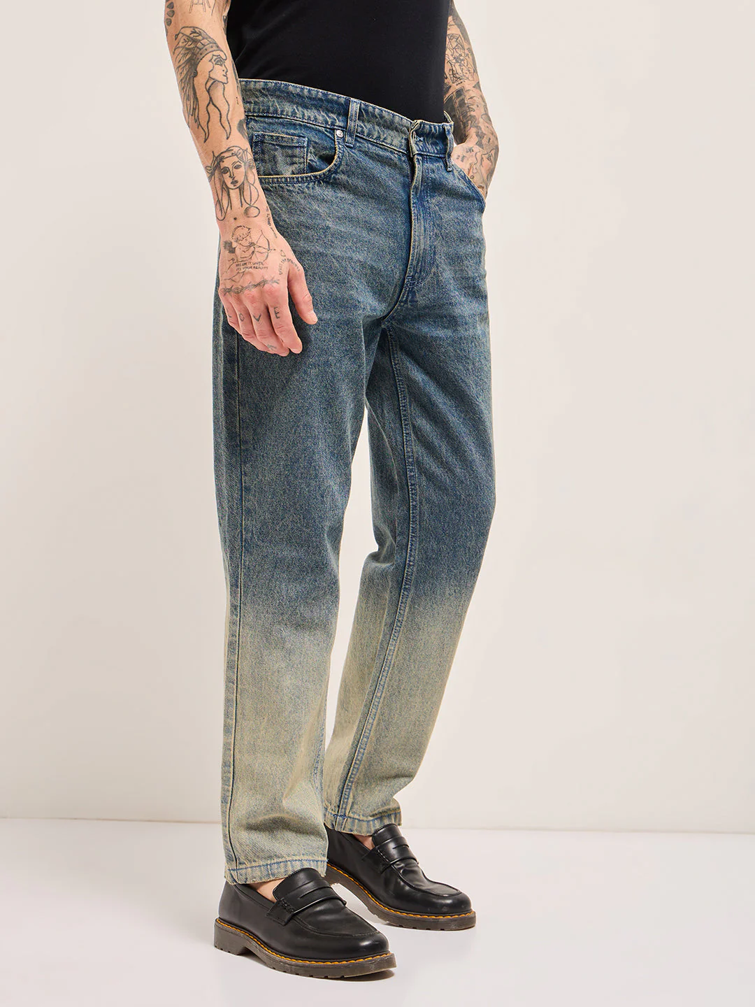 Men Mid Blue Mid-Rise Straight Fit Jeans - Image 3