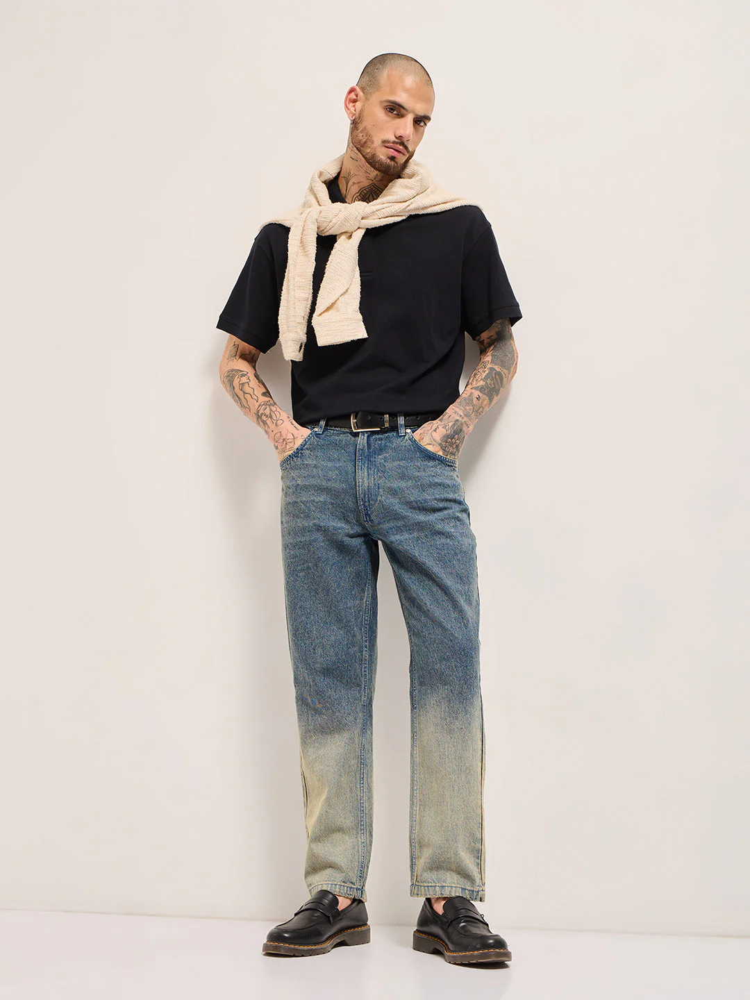 Men Mid Blue Mid-Rise Straight Fit Jeans - Image 4