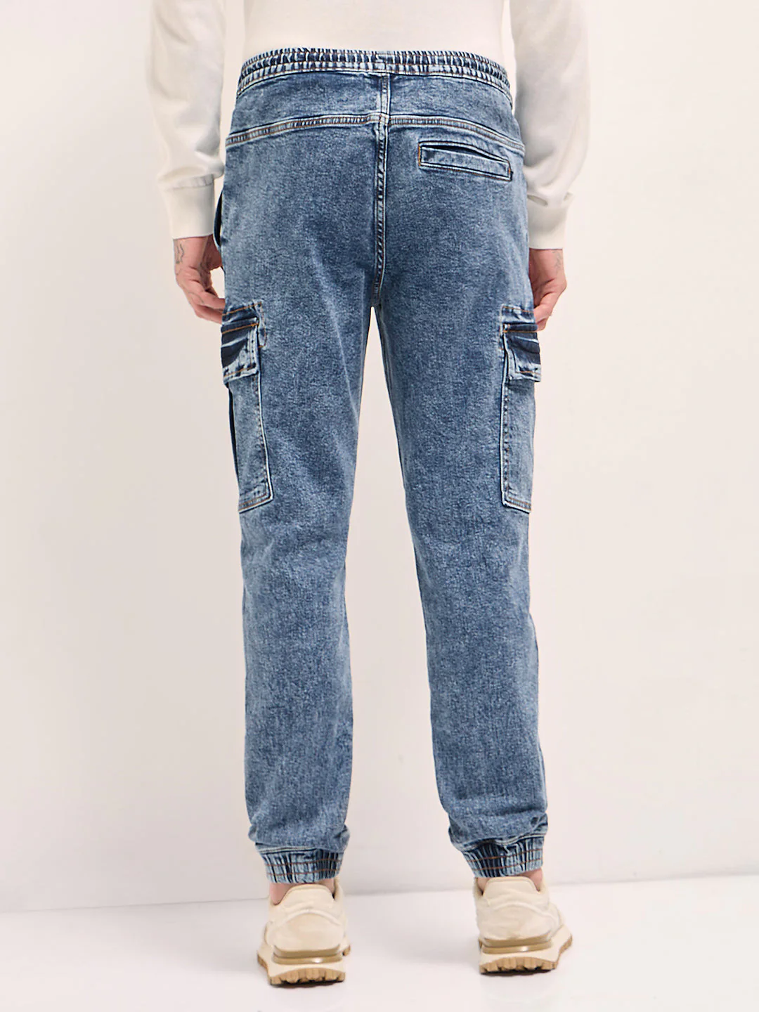 Men Mid Blue Slim Fit Jogger-Style jean - Image 3