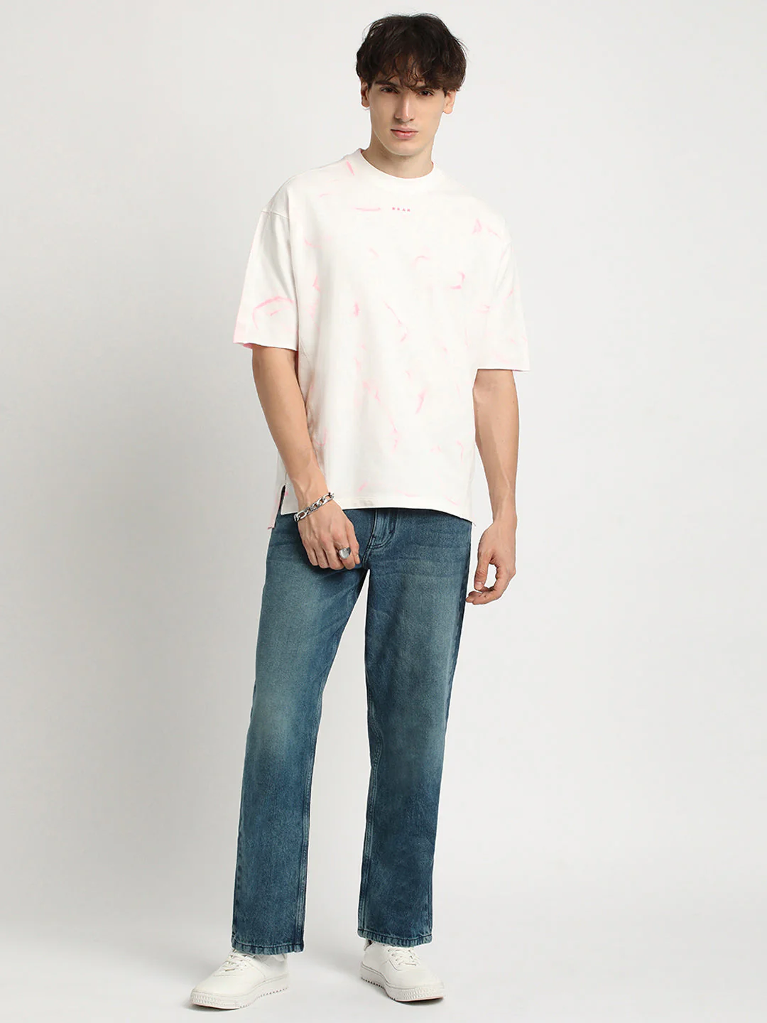 Men Mid Blue Solid Mid Rise Straight Fit Jean - Image 5