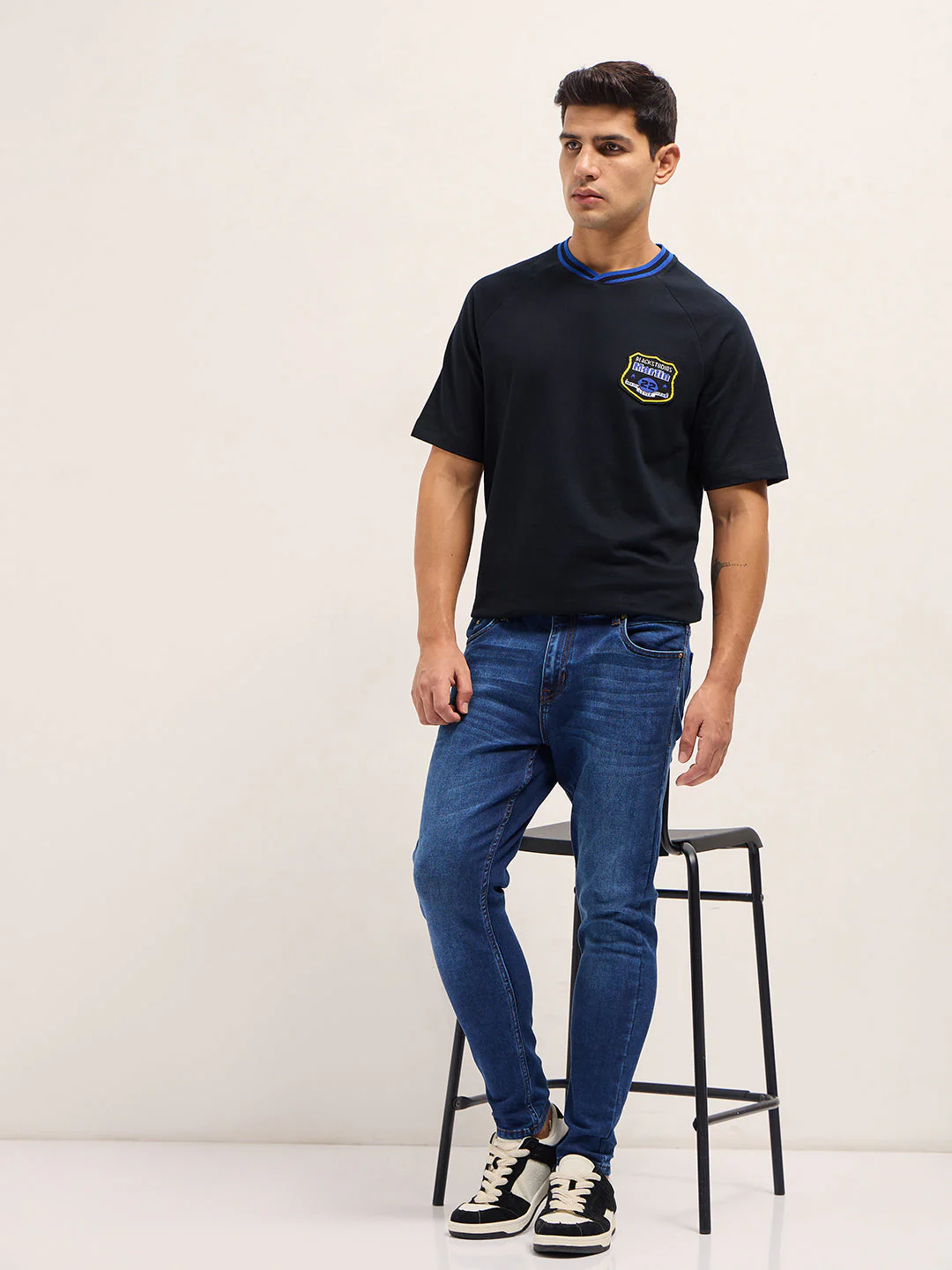 Men Mid BlueLight Fade Mid-Rise Skinny Fit Jeans - Image 4