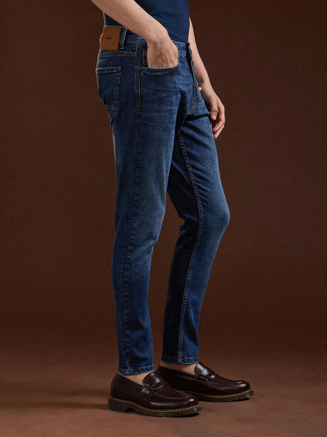 Men Mid BlueMid Fade Mid-Rise Skinny Fit Jeans - Image 3