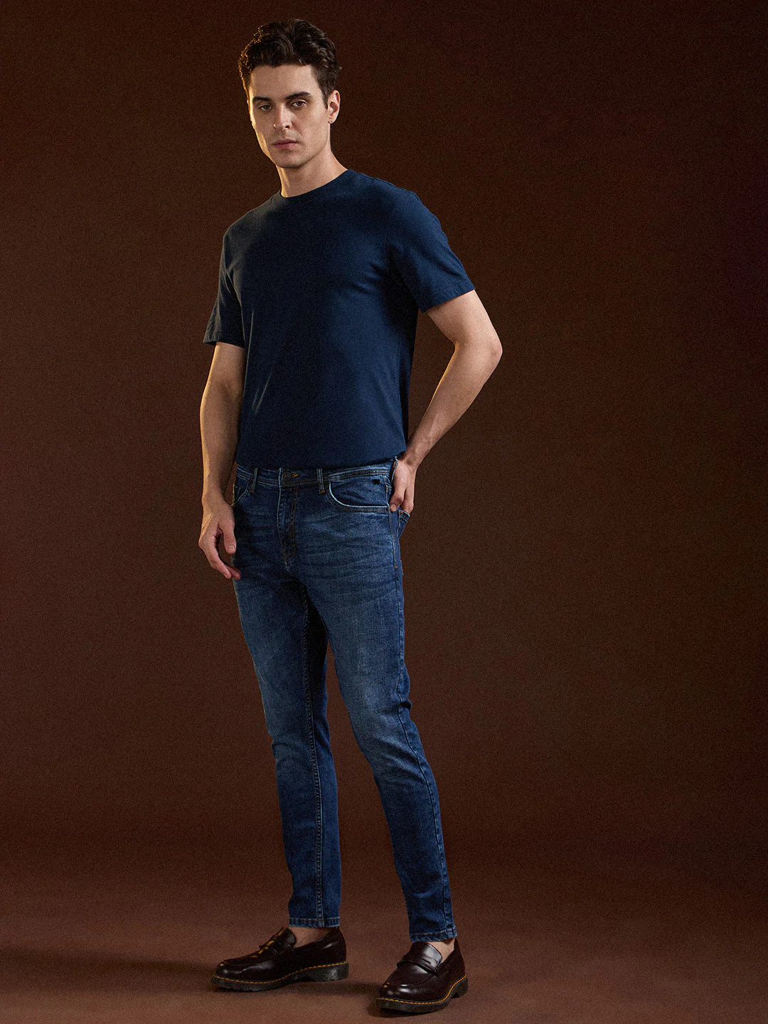 Men Mid BlueMid Fade Mid-Rise Skinny Fit Jeans - Image 4