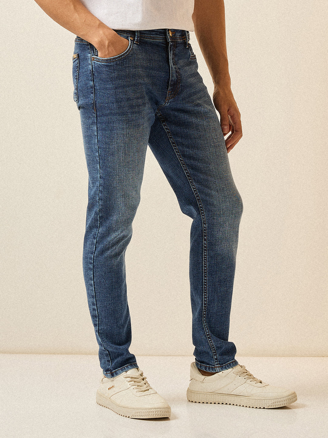 Men Mid BlueMid Fade Mid-Rise Skinny Fit Jeans - Image 3