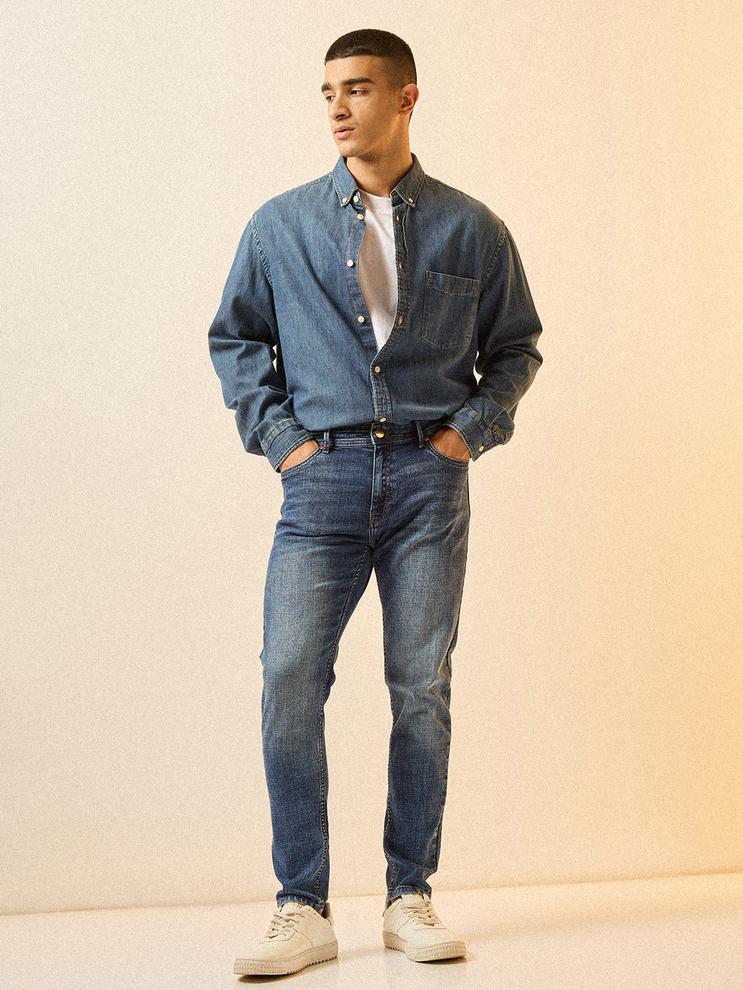 Men Mid BlueMid Fade Mid-Rise Skinny Fit Jeans - Image 4