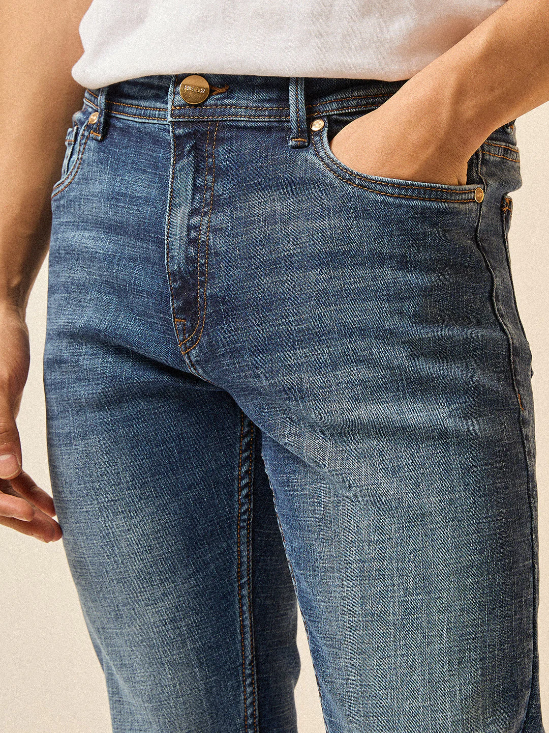 Men Mid BlueMid Fade Mid-Rise Skinny Fit Jeans - Image 5