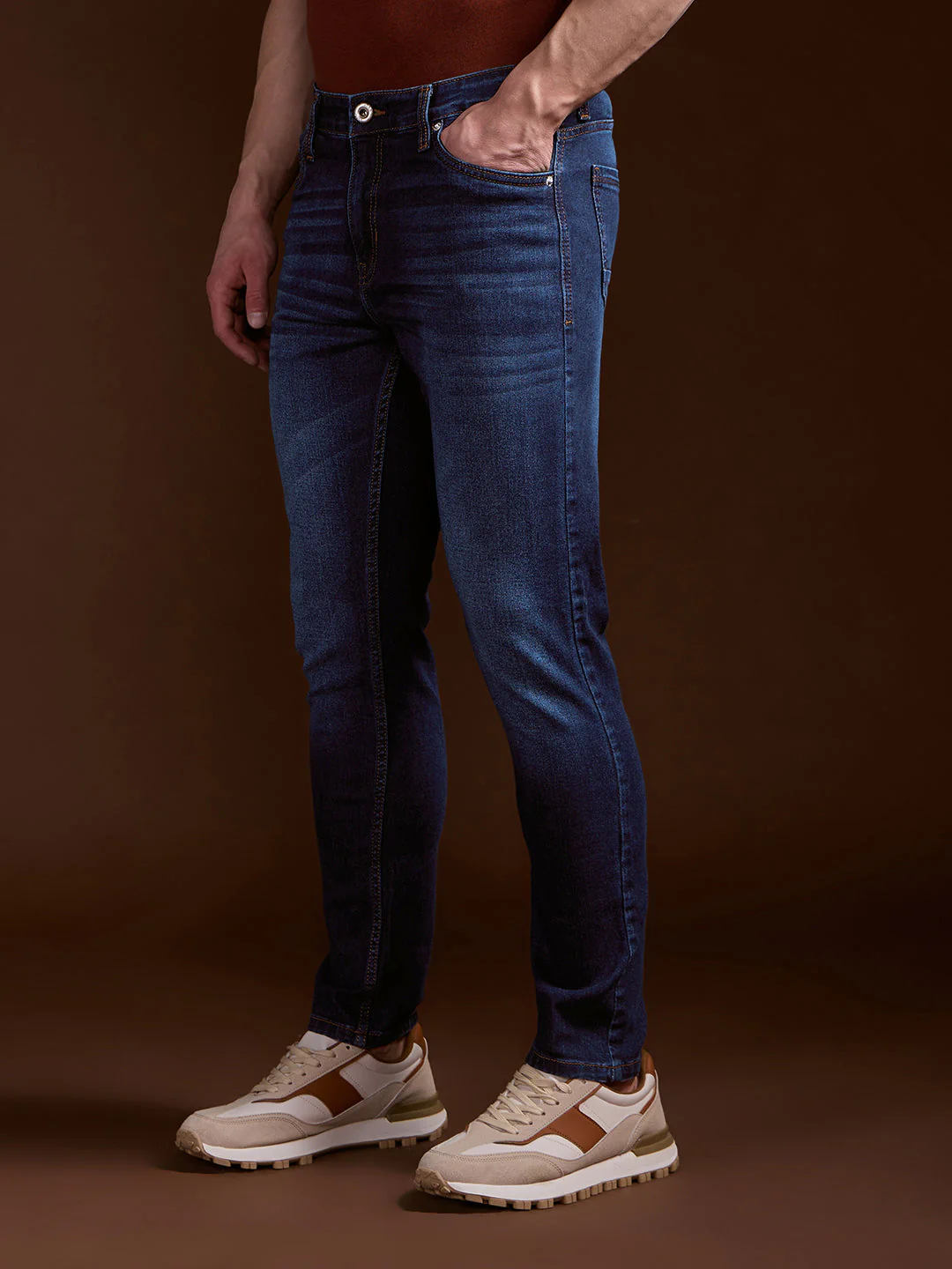 Men Mid BlueMid Fade Mid-Rise Skinny Fit Jeans - Image 3