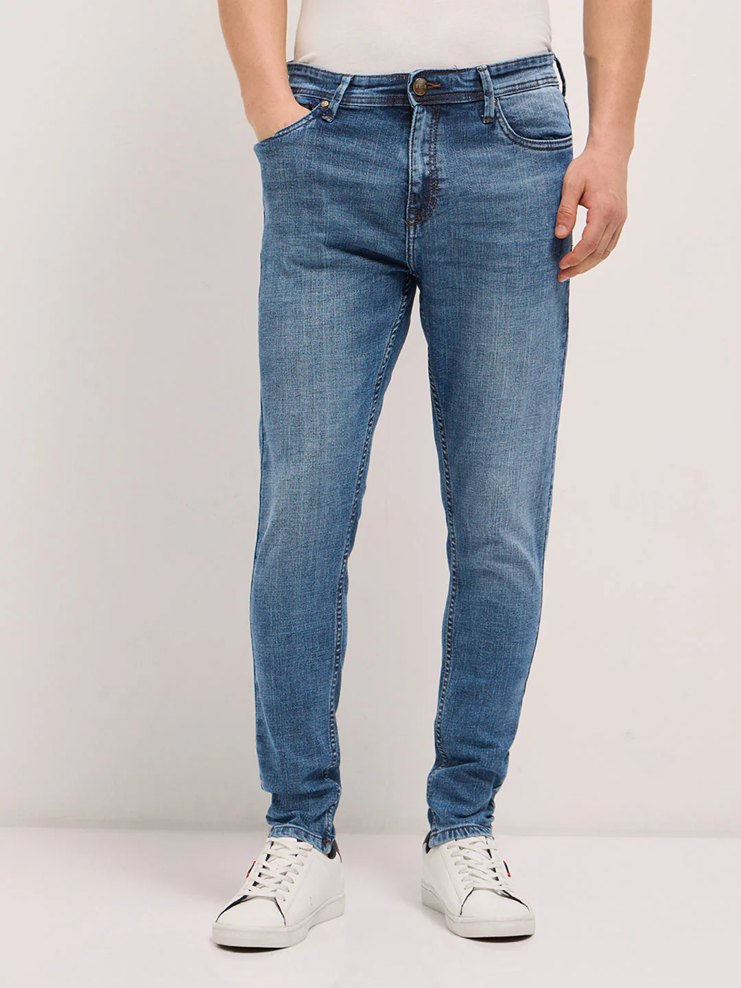 Men Mid BlueMid Fade Mid-Rise Skinny Fit Jeans - Image 7