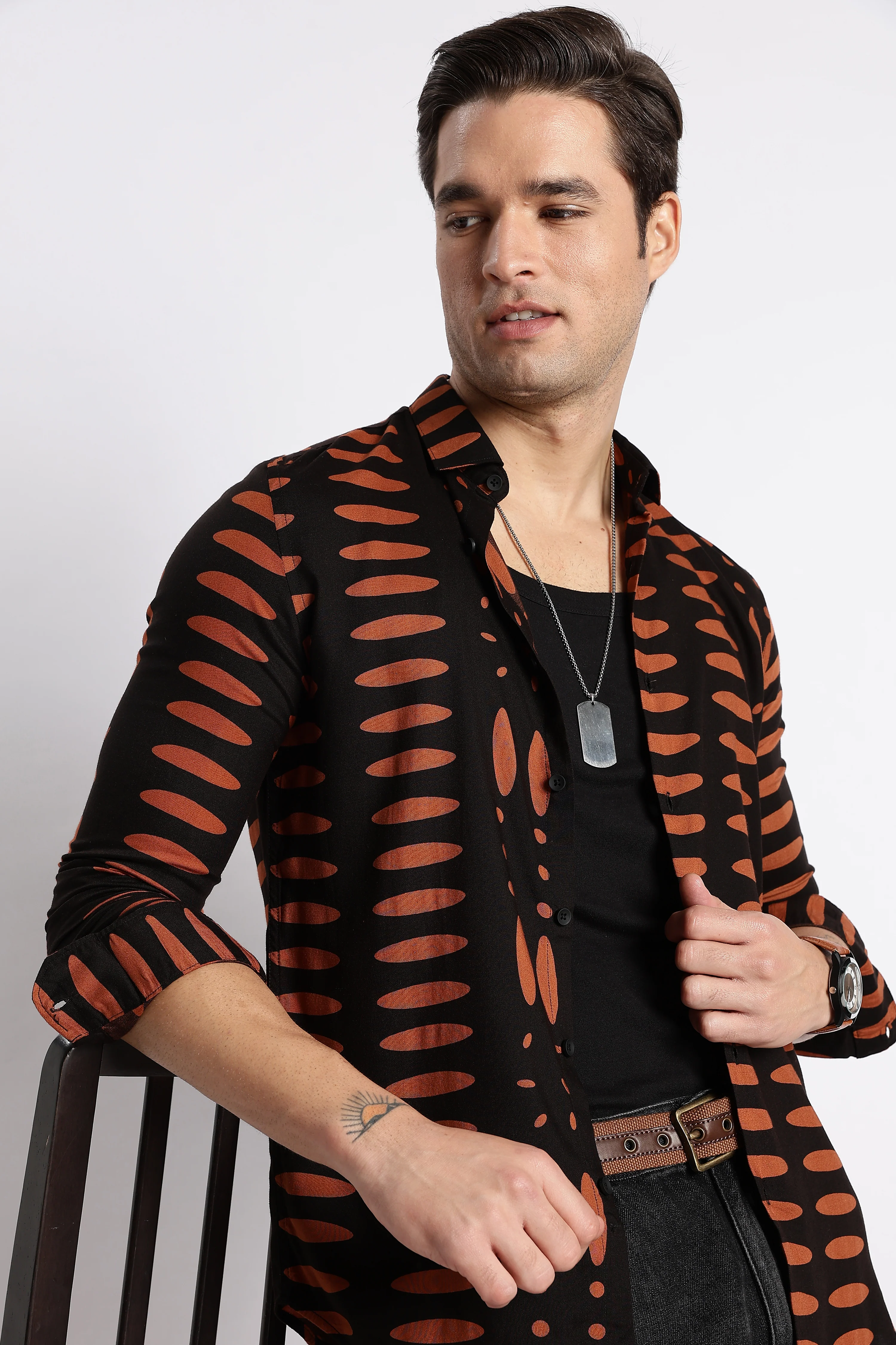 Men Midnight Ember Printed Shirt - Image 11