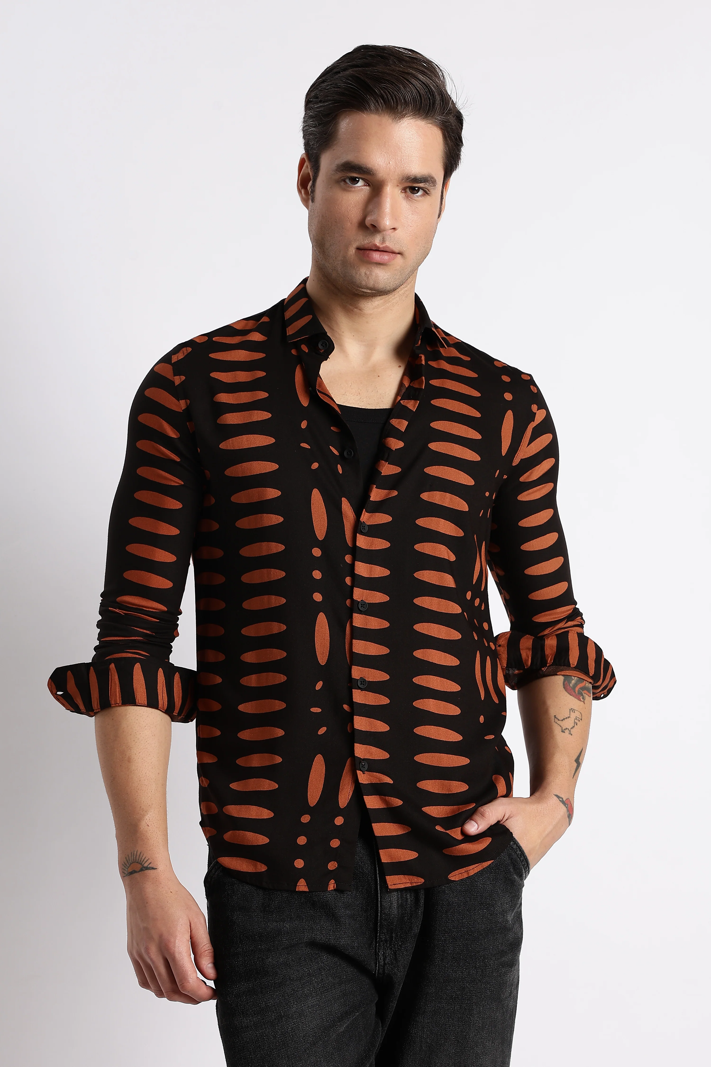 Men Midnight Ember Printed Shirt - Image 4
