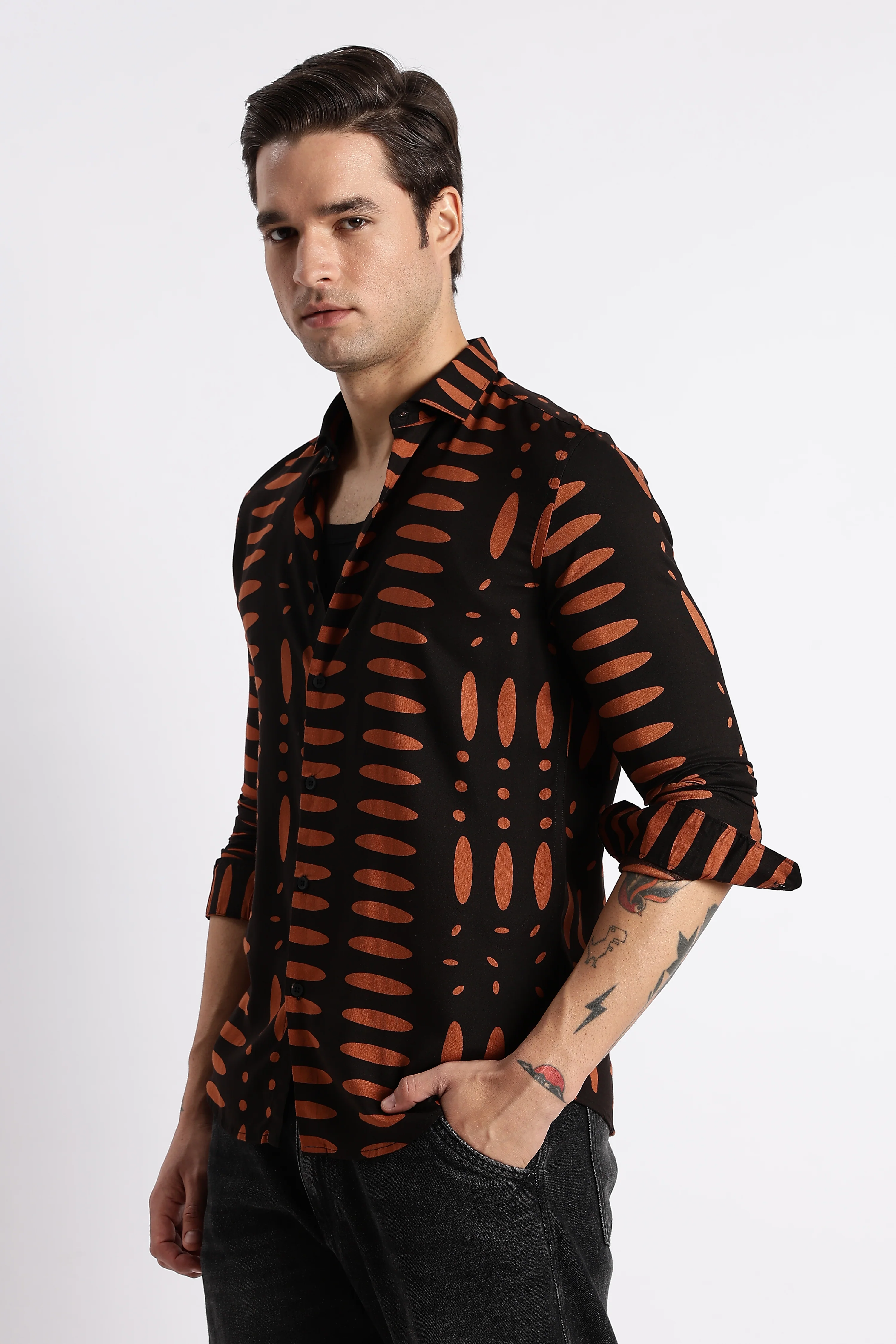 Men Midnight Ember Printed Shirt - Image 5