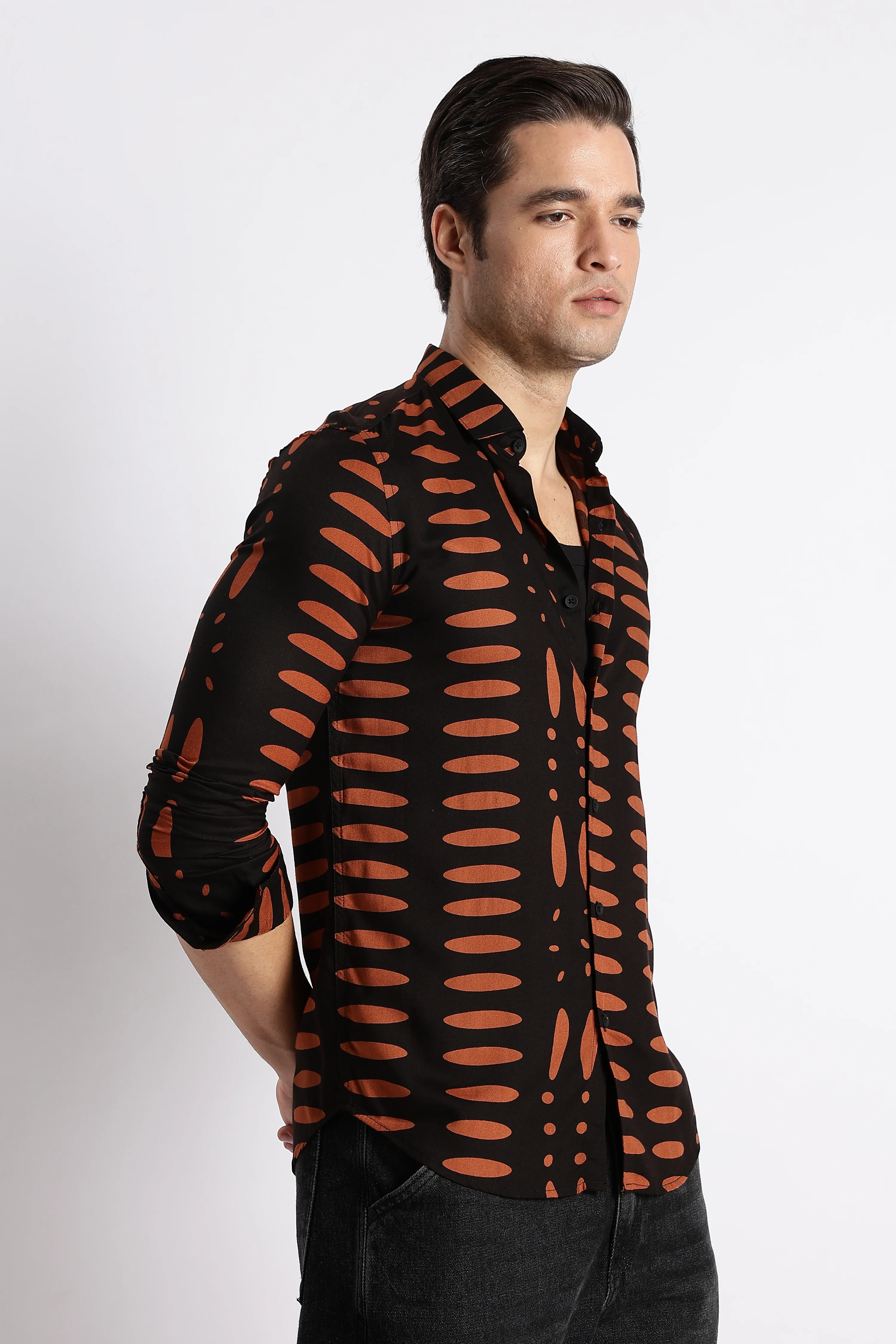 Men Midnight Ember Printed Shirt - Image 6