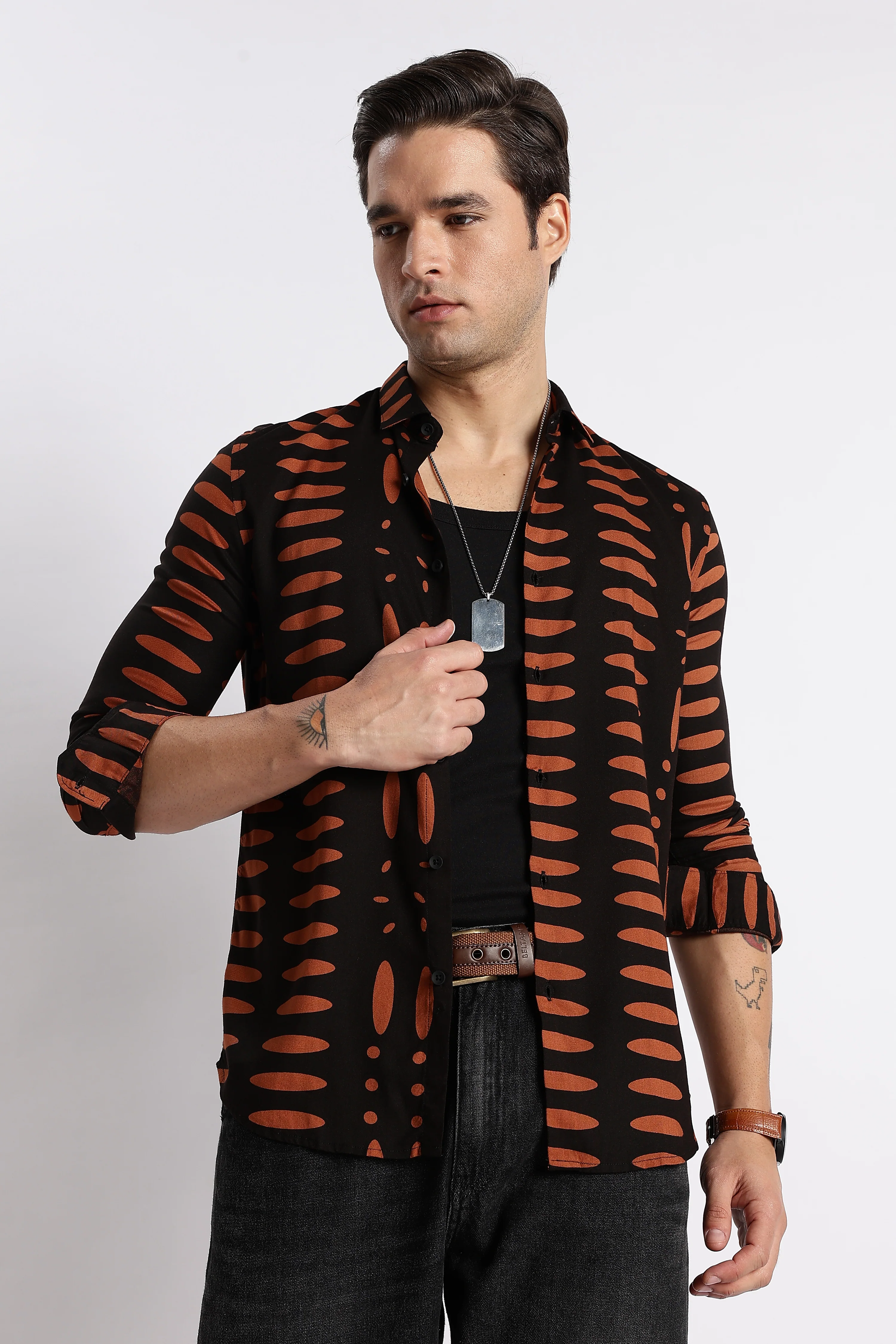 Men Midnight Ember Printed Shirt - Image 8