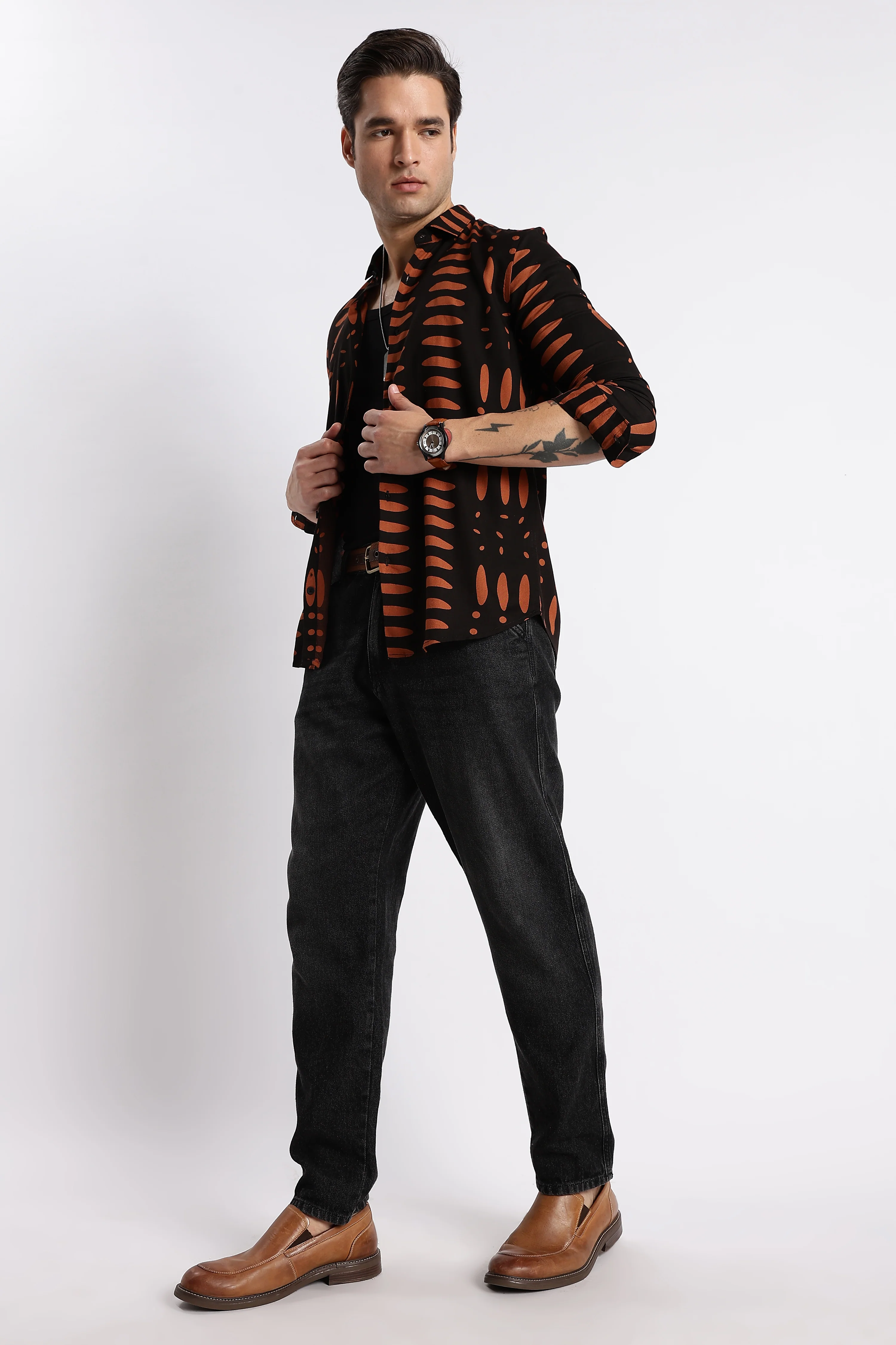 Men Midnight Ember Printed Shirt - Image 9
