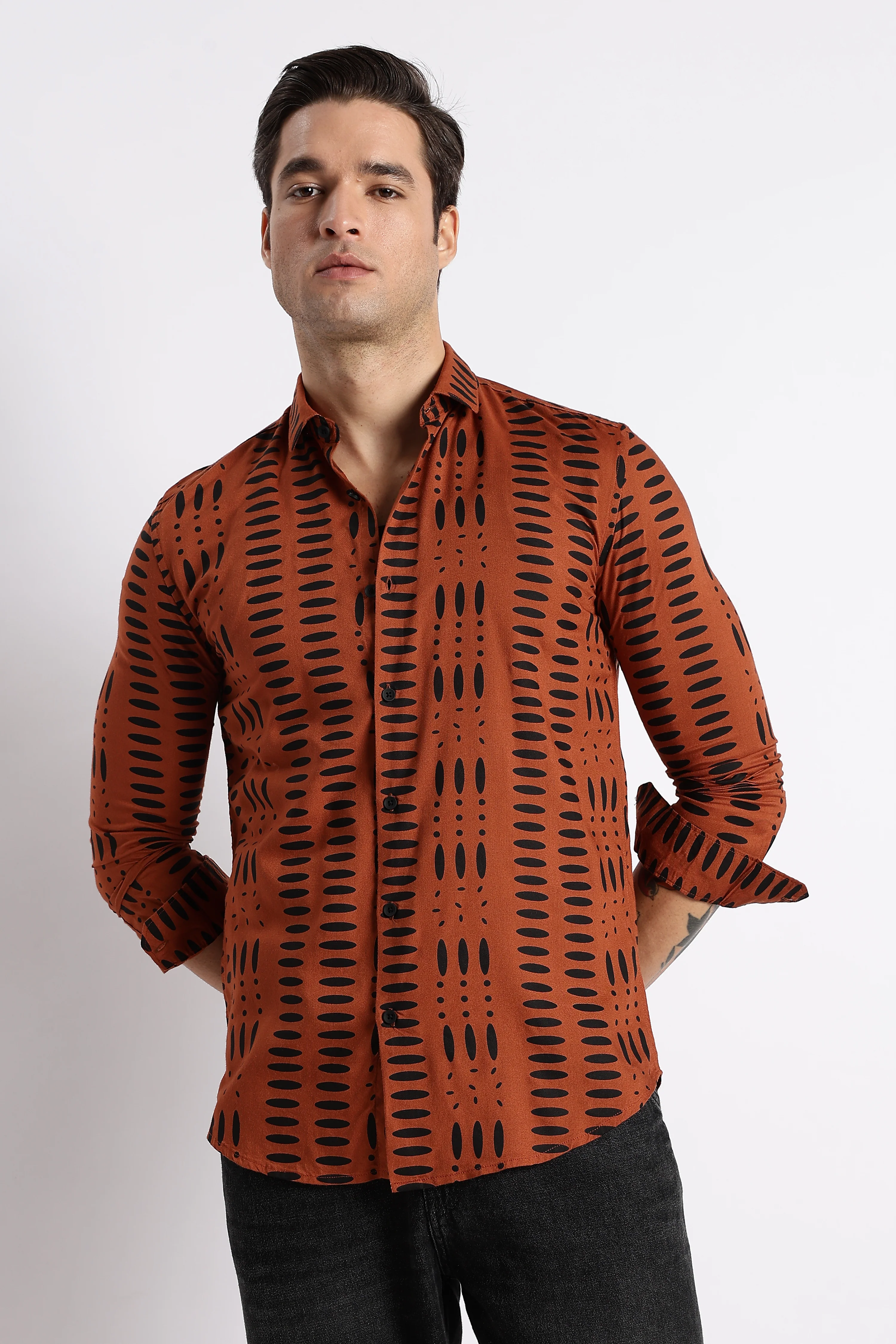 Men Midnight Ember Printed Shirt - Image 5