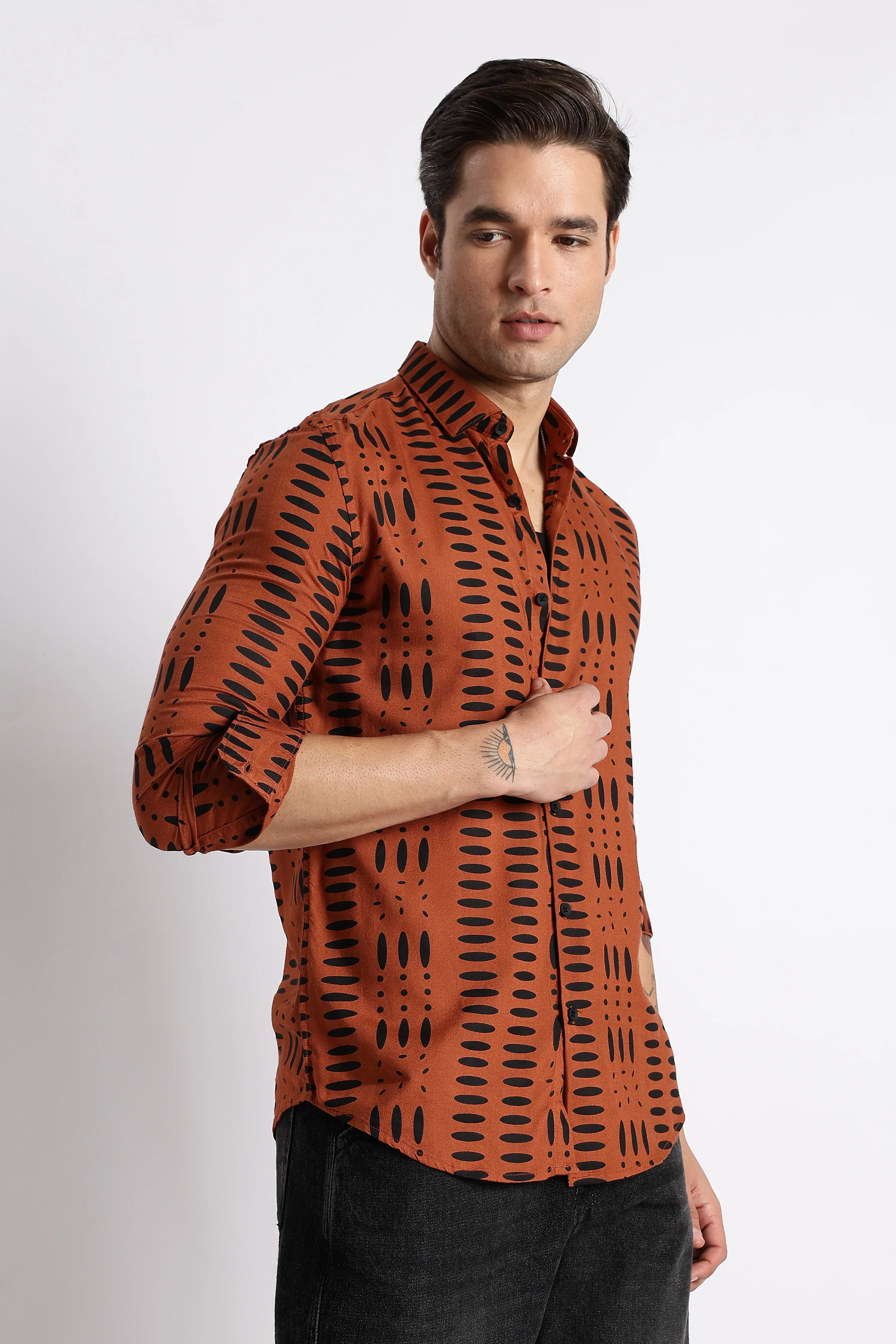 Men Midnight Ember Printed Shirt - Image 6