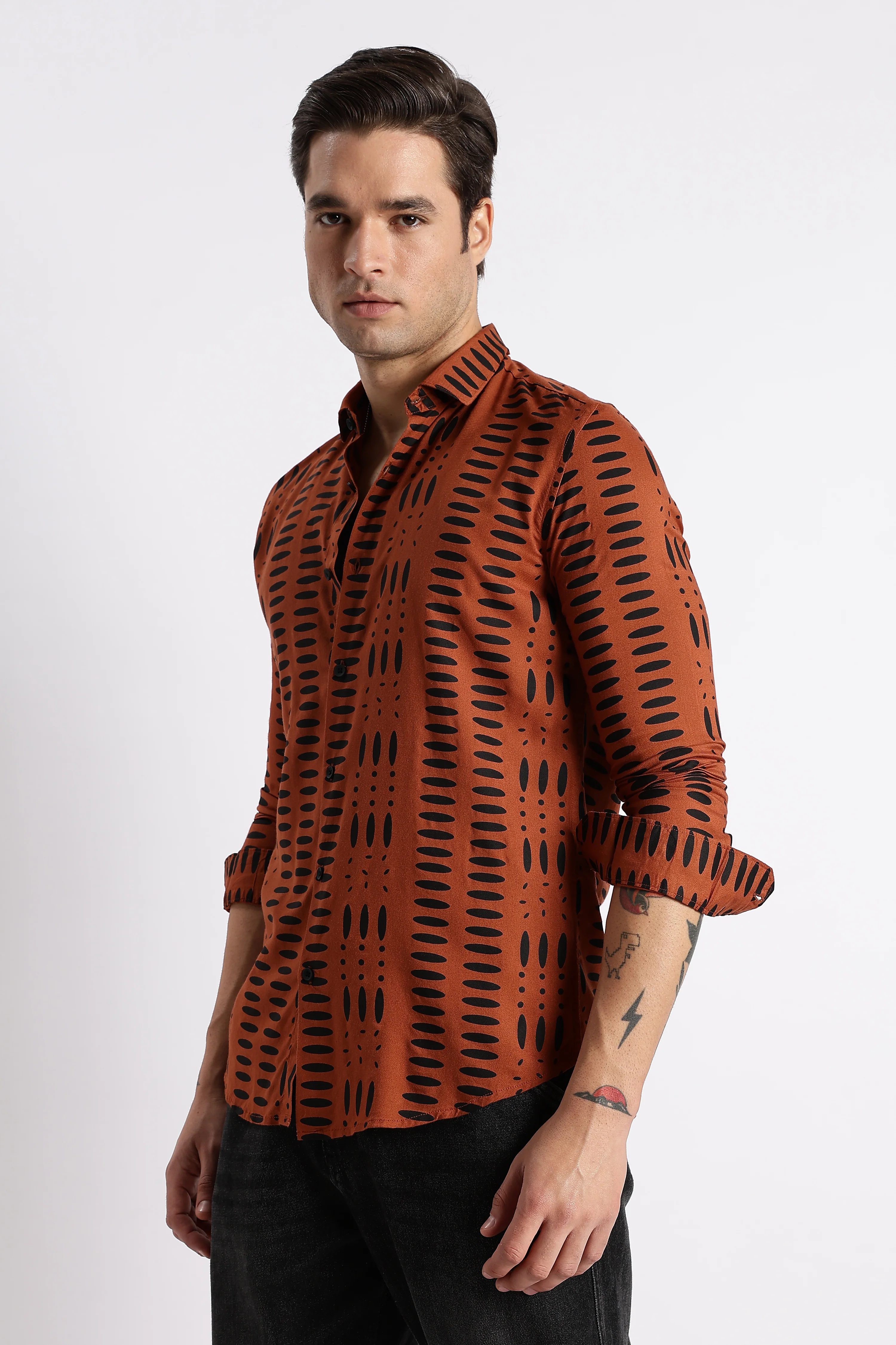 Men Midnight Ember Printed Shirt - Image 7