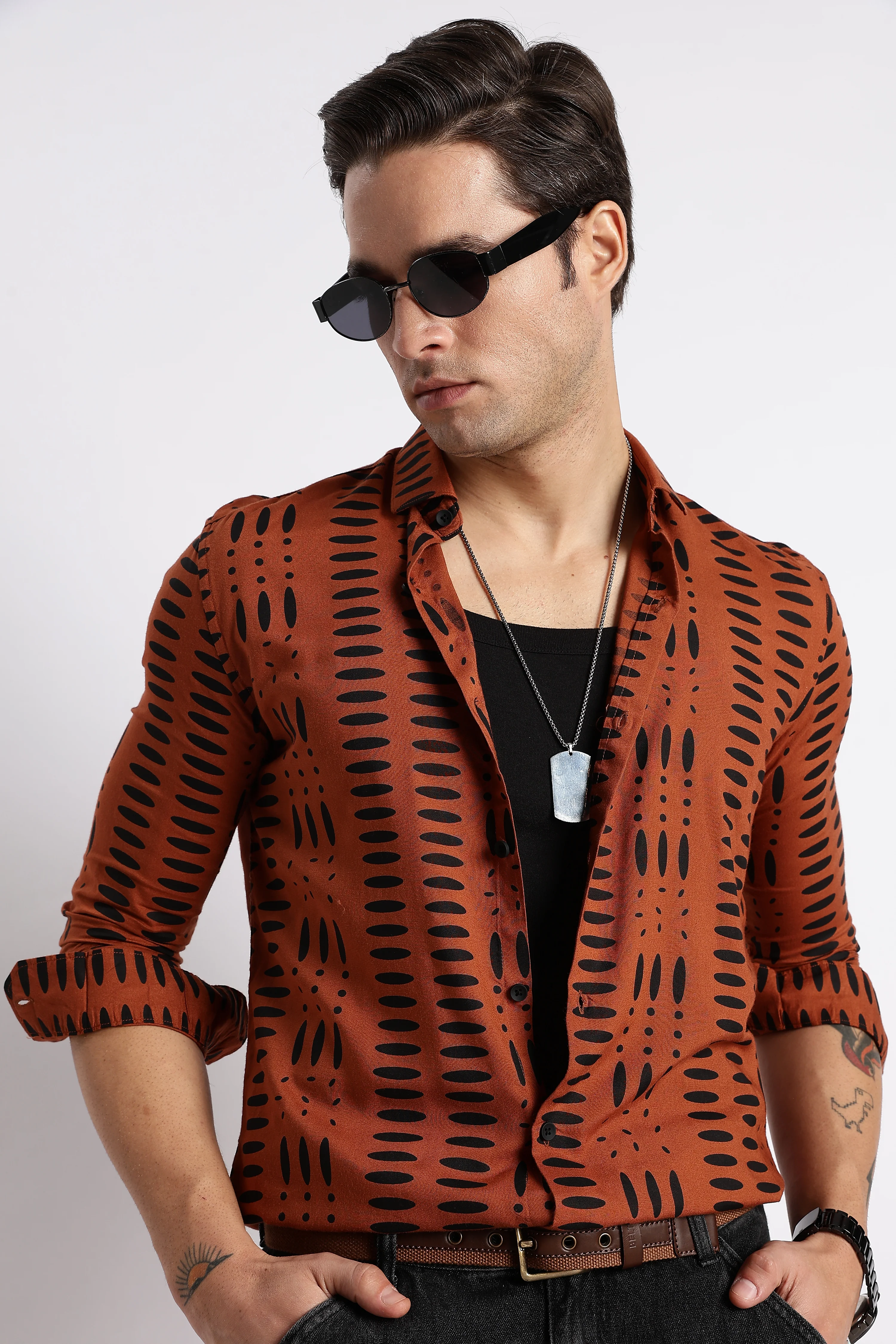Men Midnight Ember Printed Shirt - Image 9