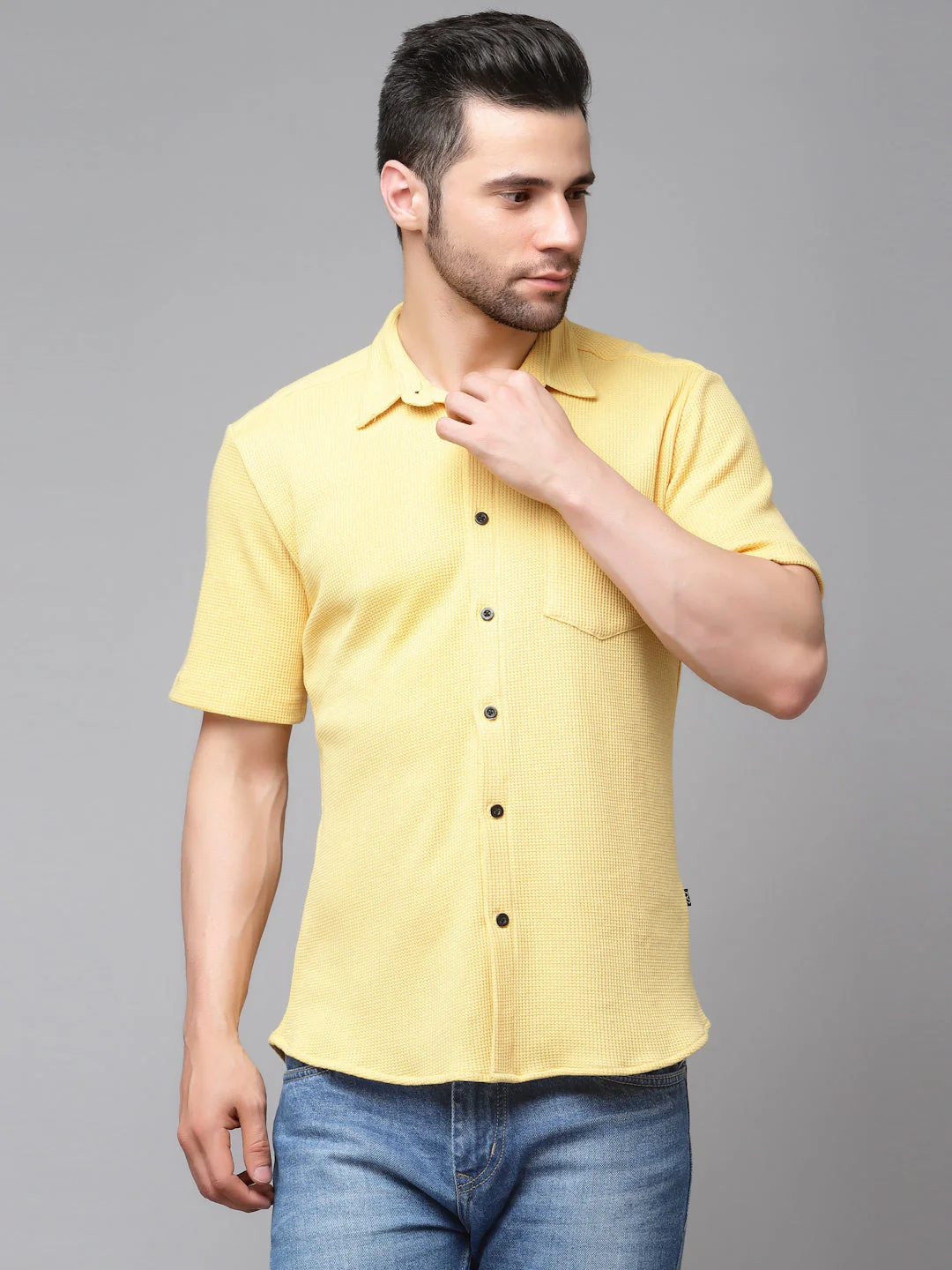 Men Waffle Knit Shirt - Image 3