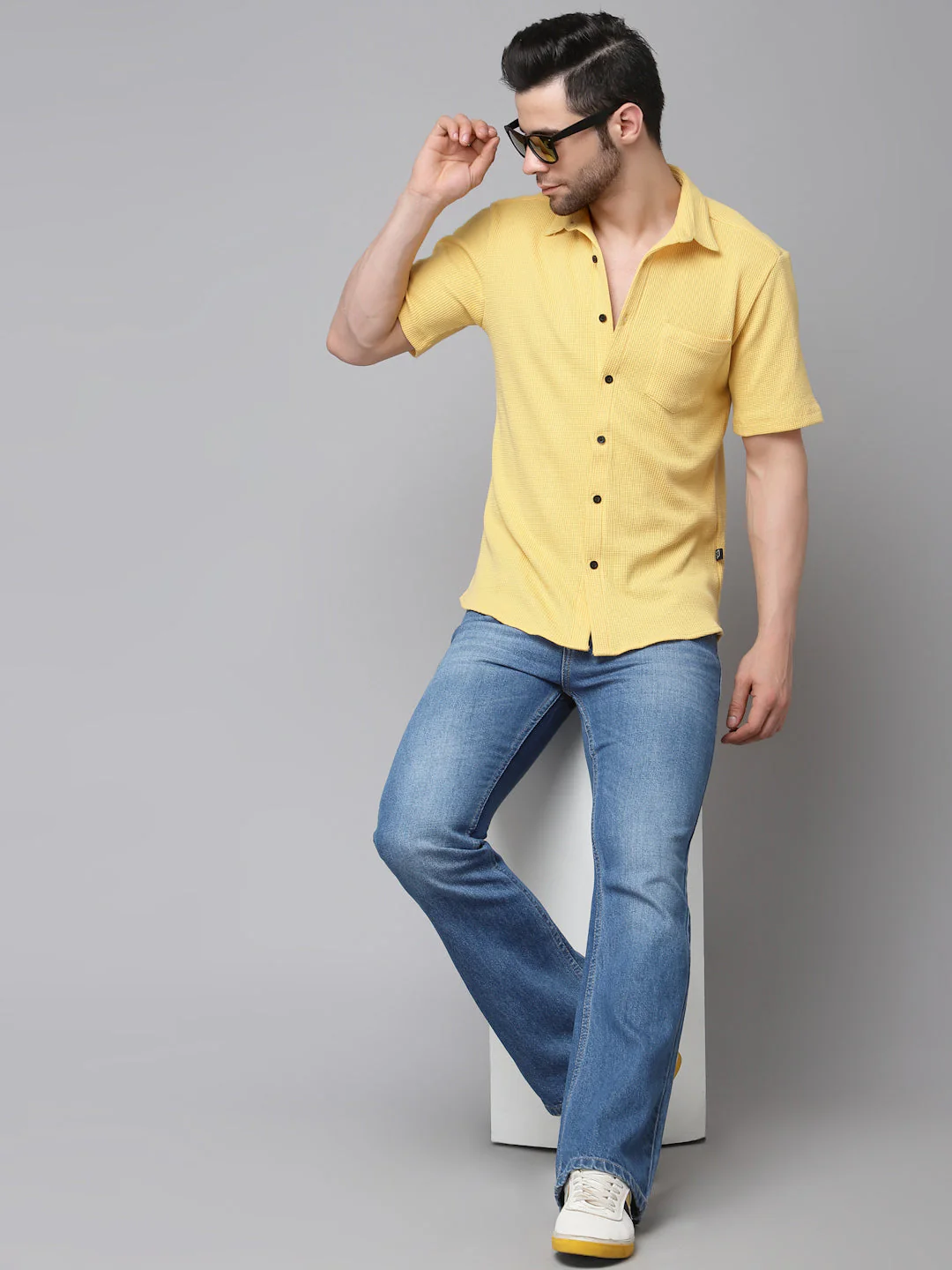 Men Waffle Knit Shirt - Image 4