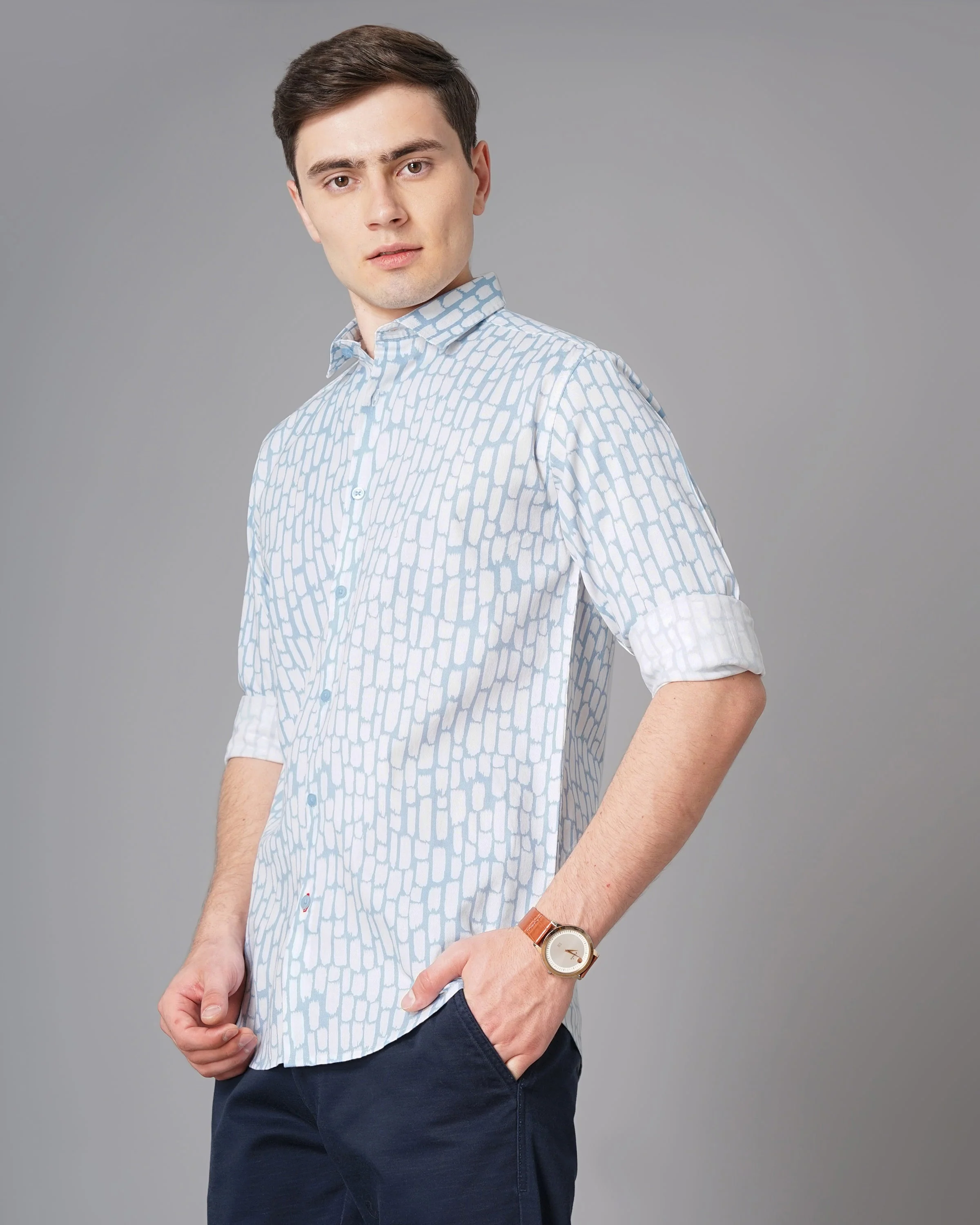 Men Milano Blue Shirt - Image 4