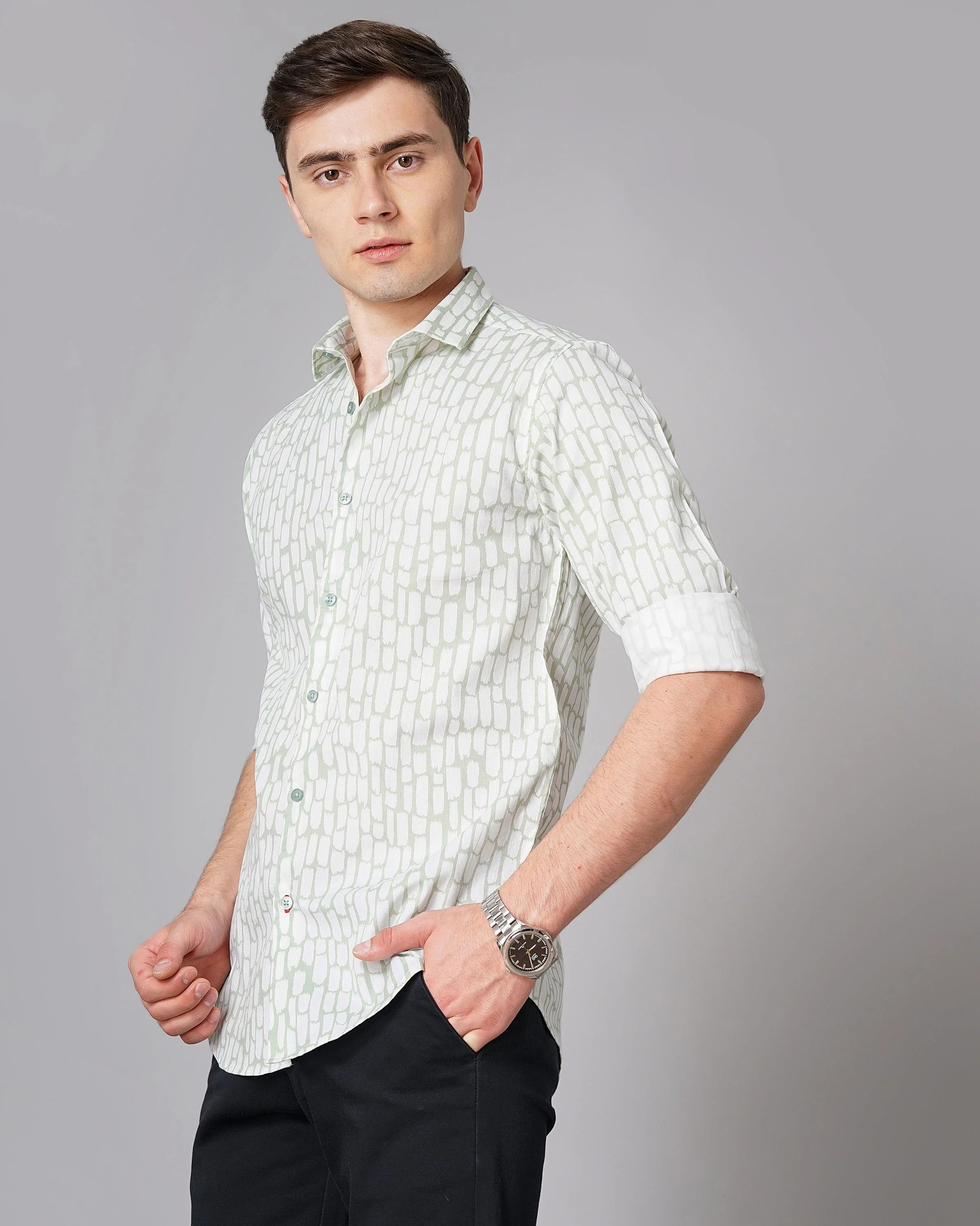 Men Milano Green Shirt - Image 4